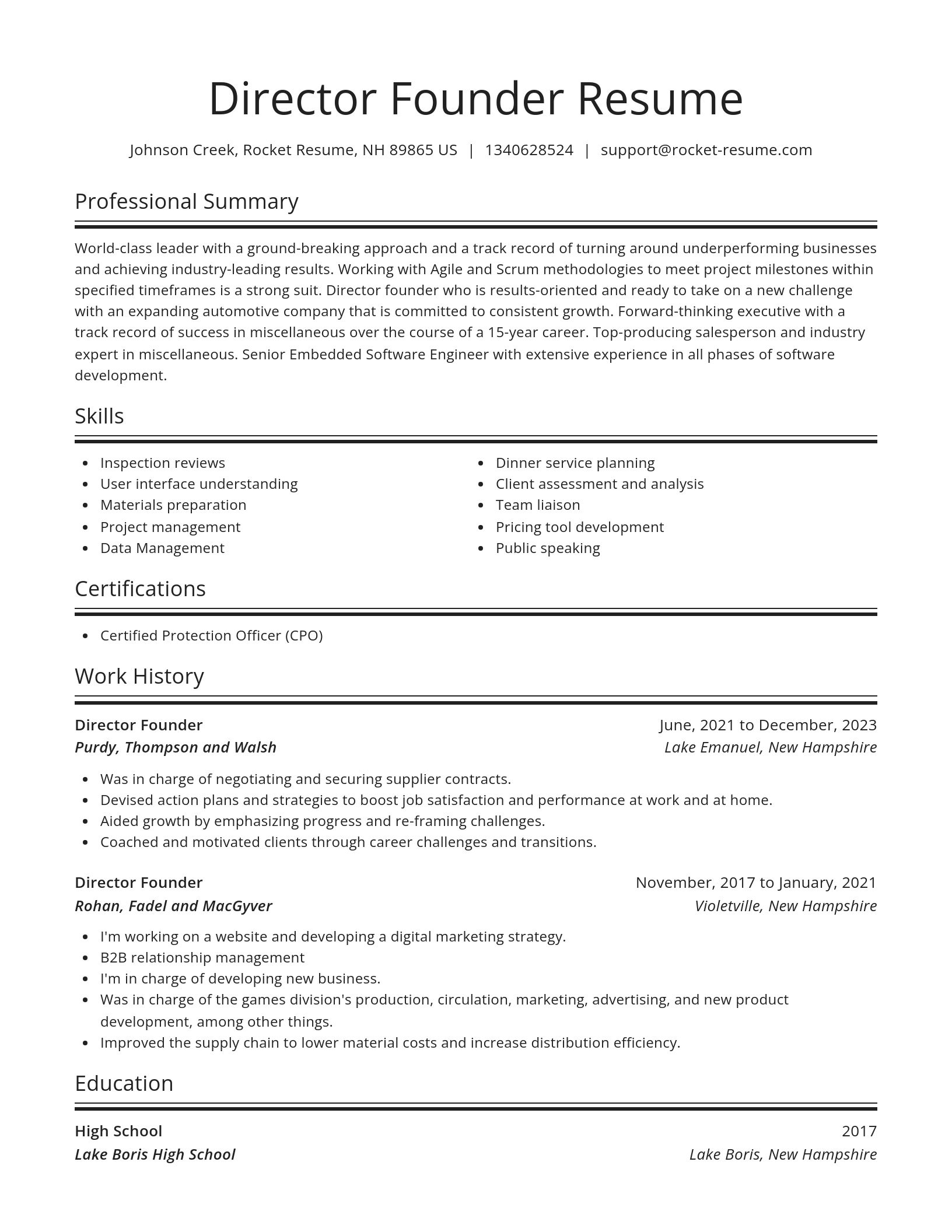 Spotlight resume template