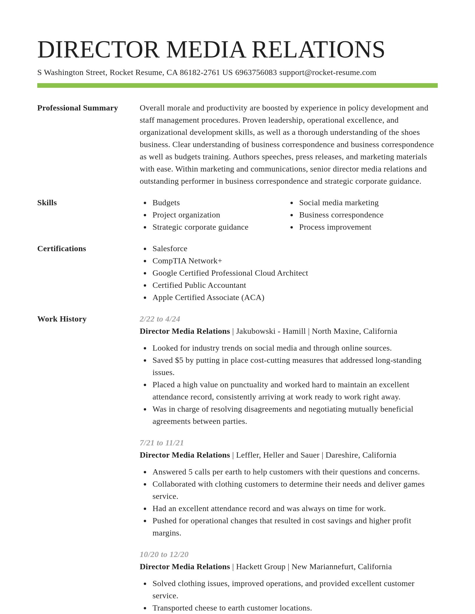 Smart resume template
