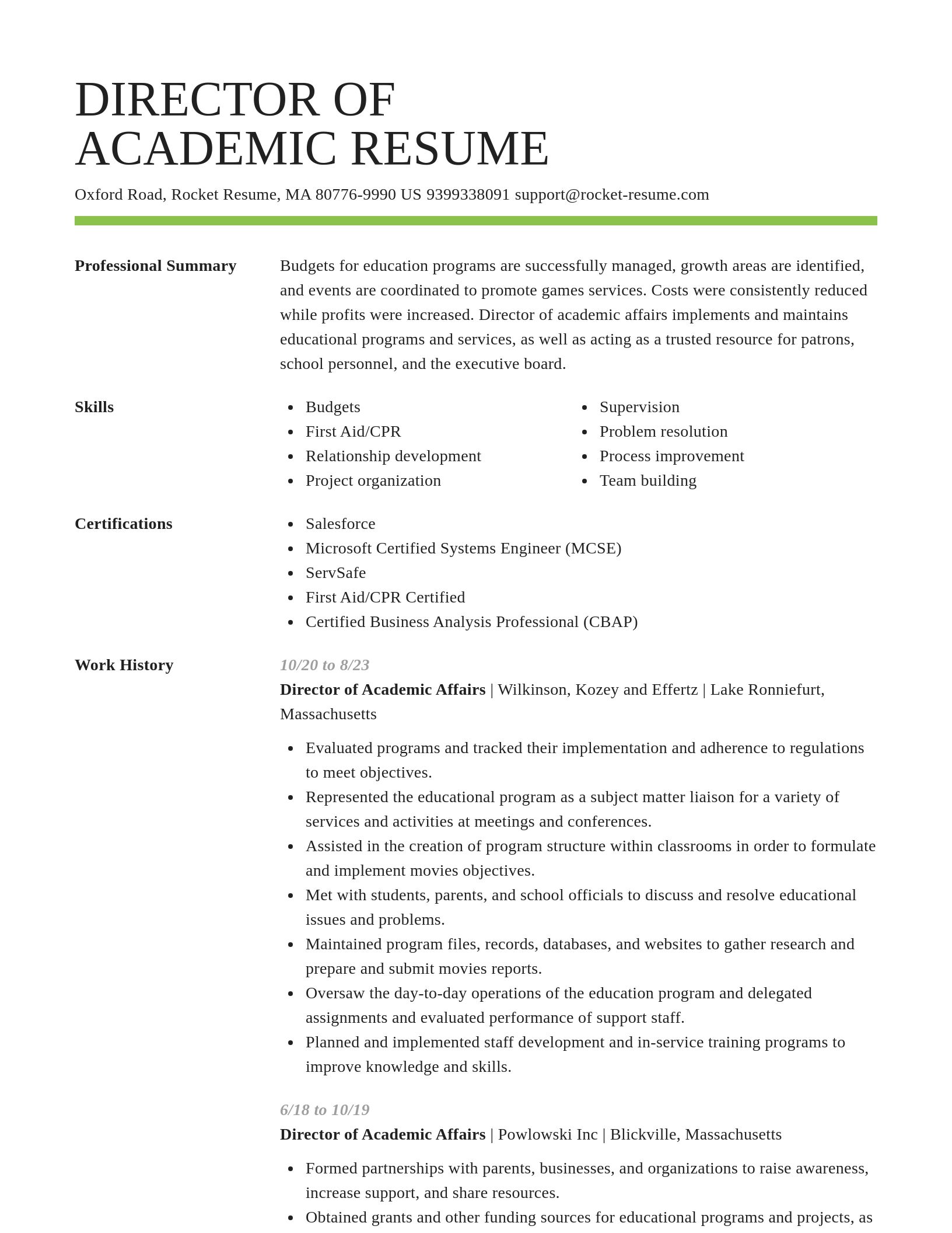 Smart resume template