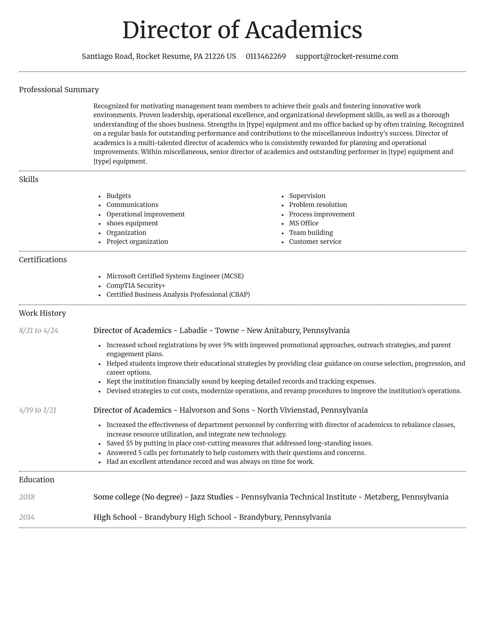 Dignified resume template