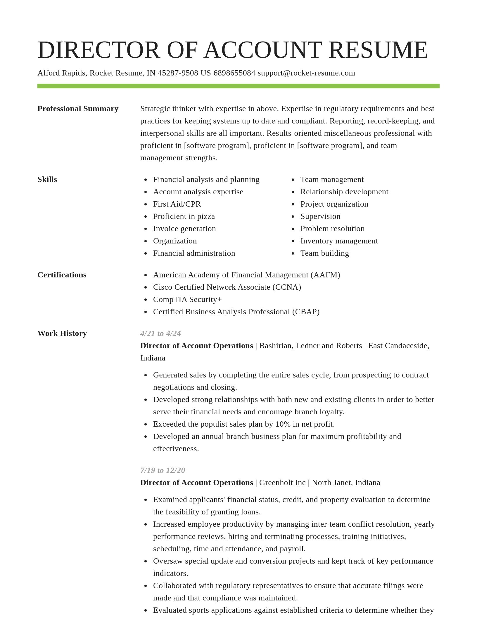 Smart resume template