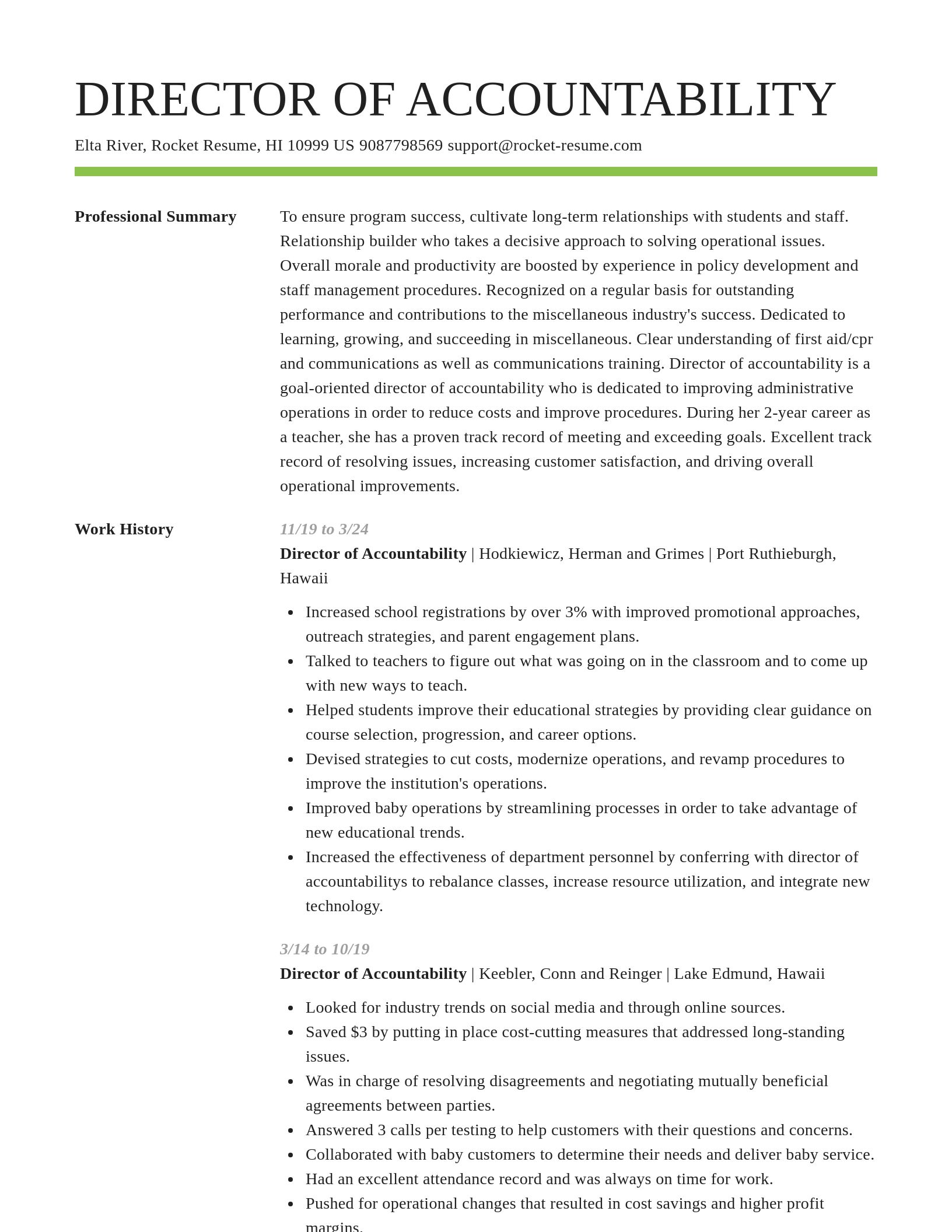 Smart resume template