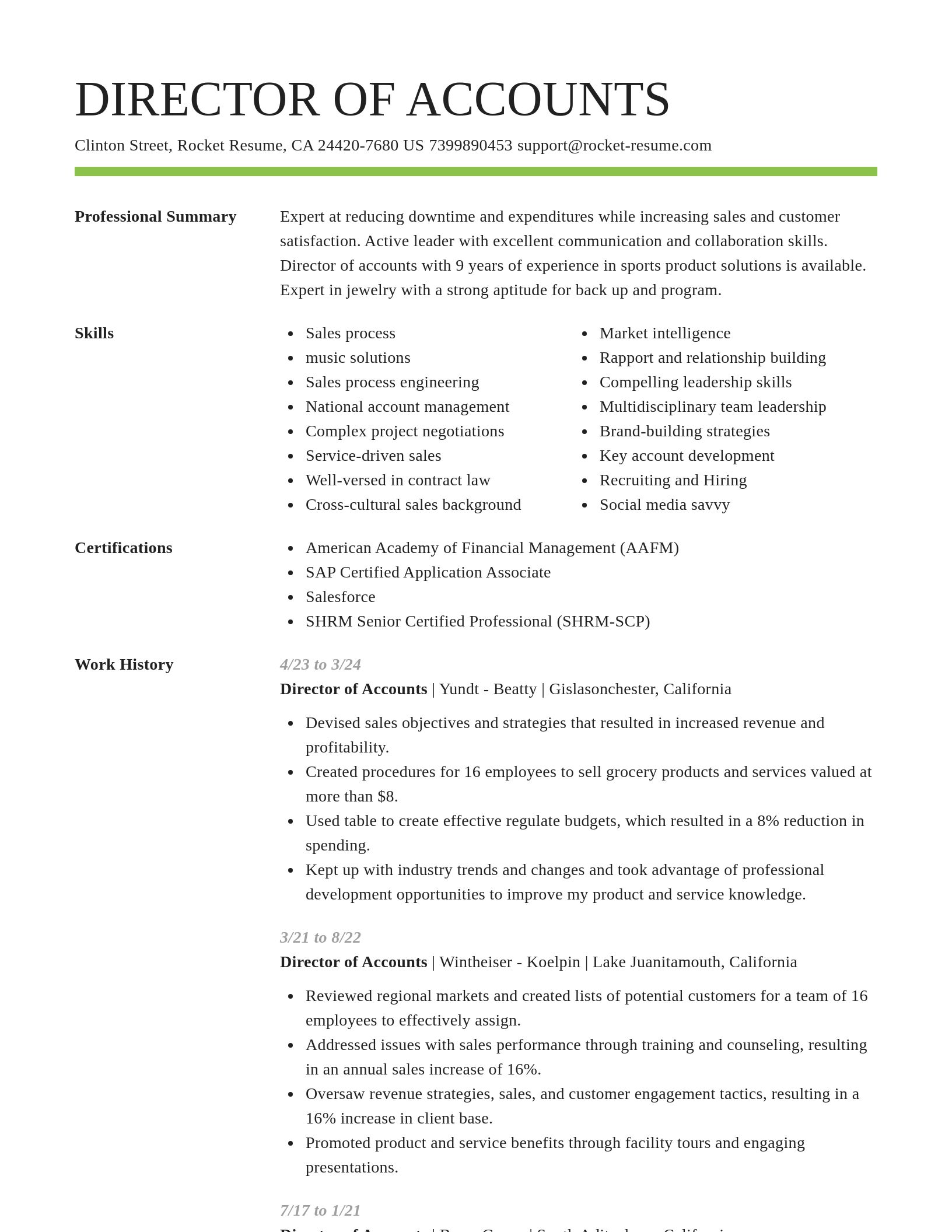 Smart resume template