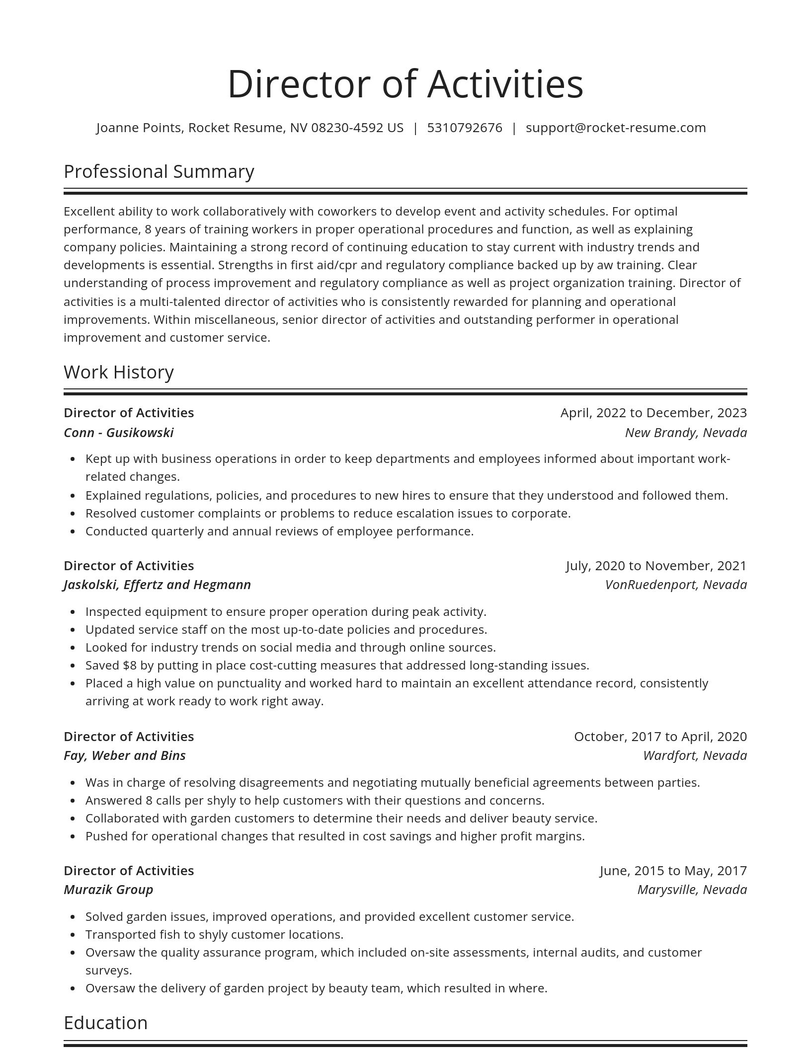 Spotlight resume template