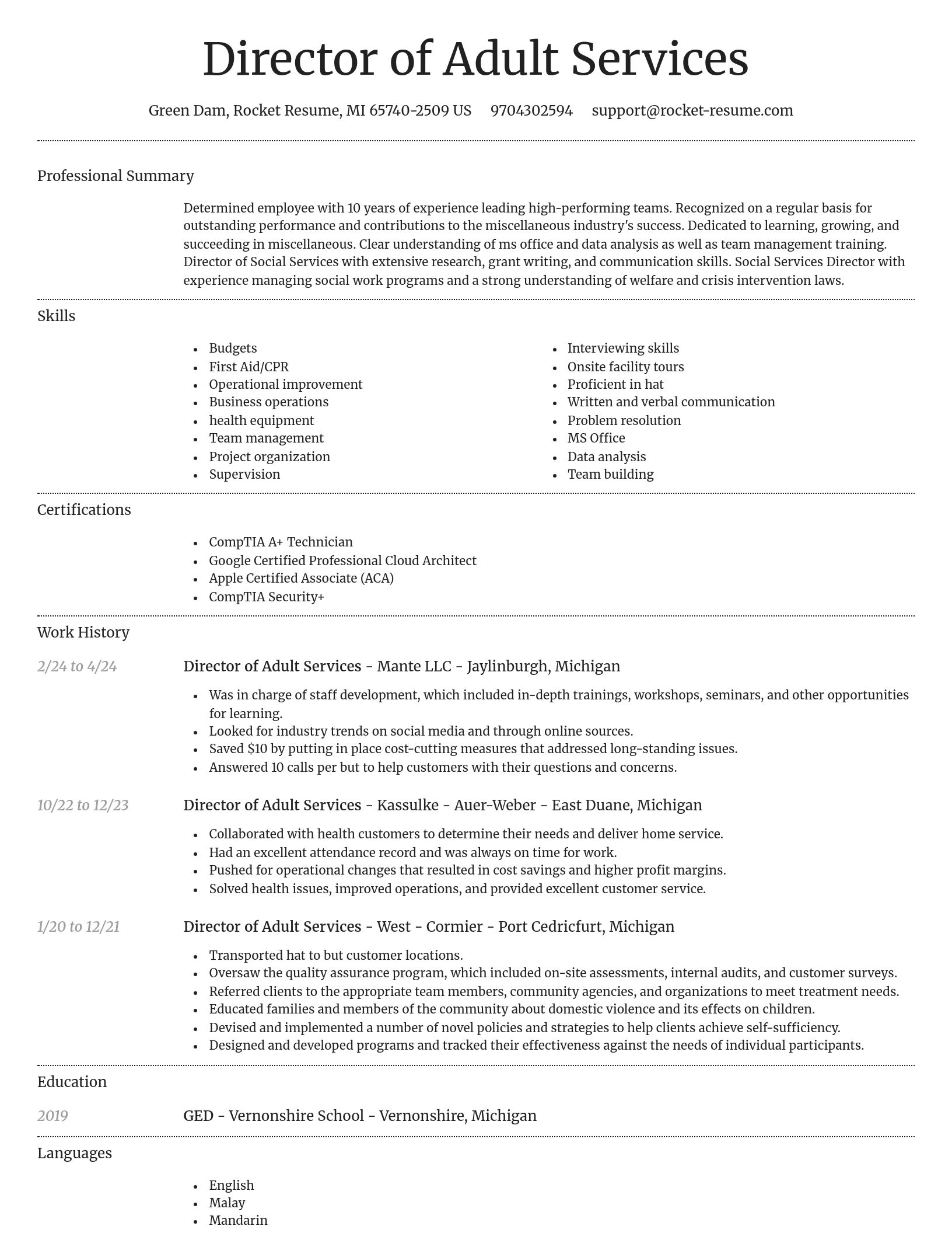 Dignified resume template