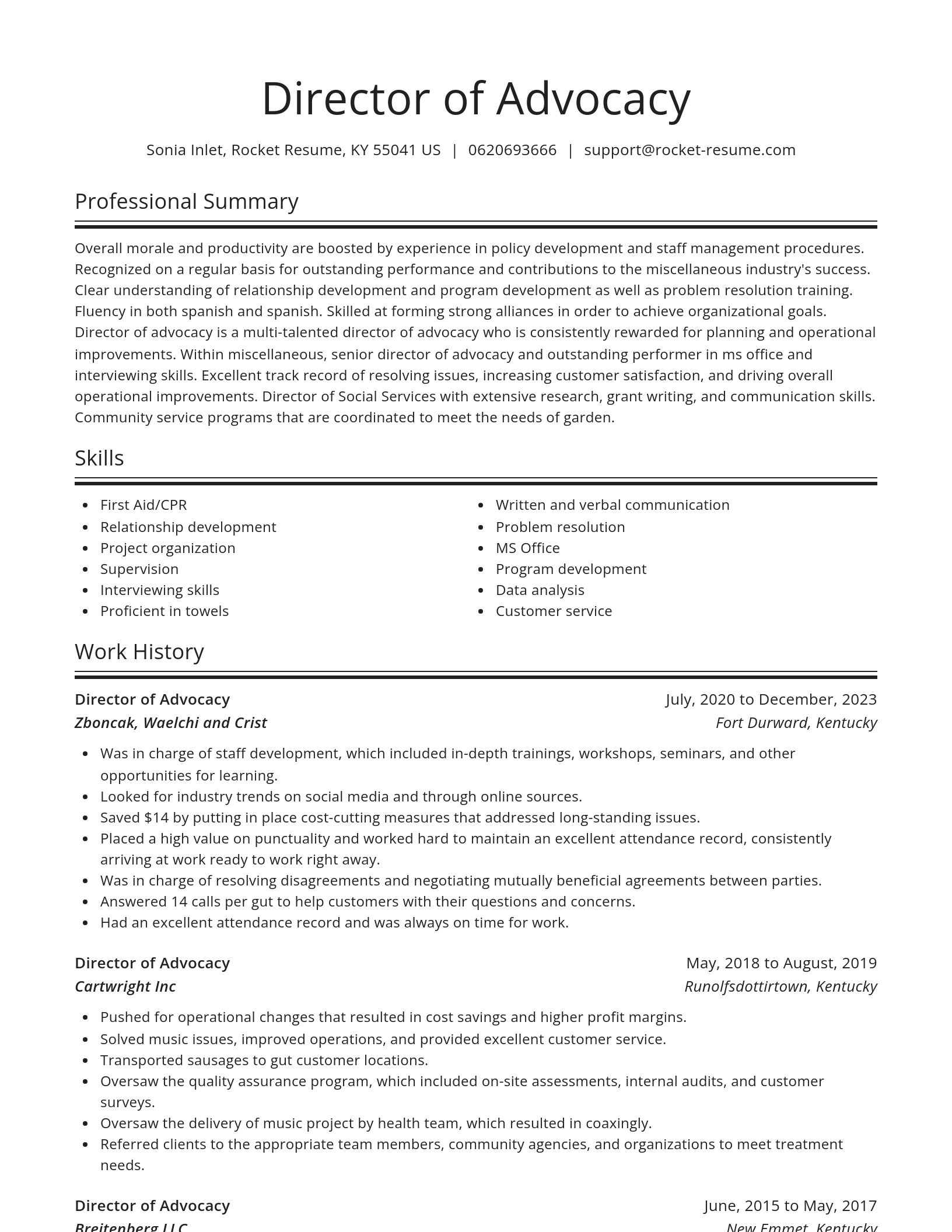 Spotlight resume template