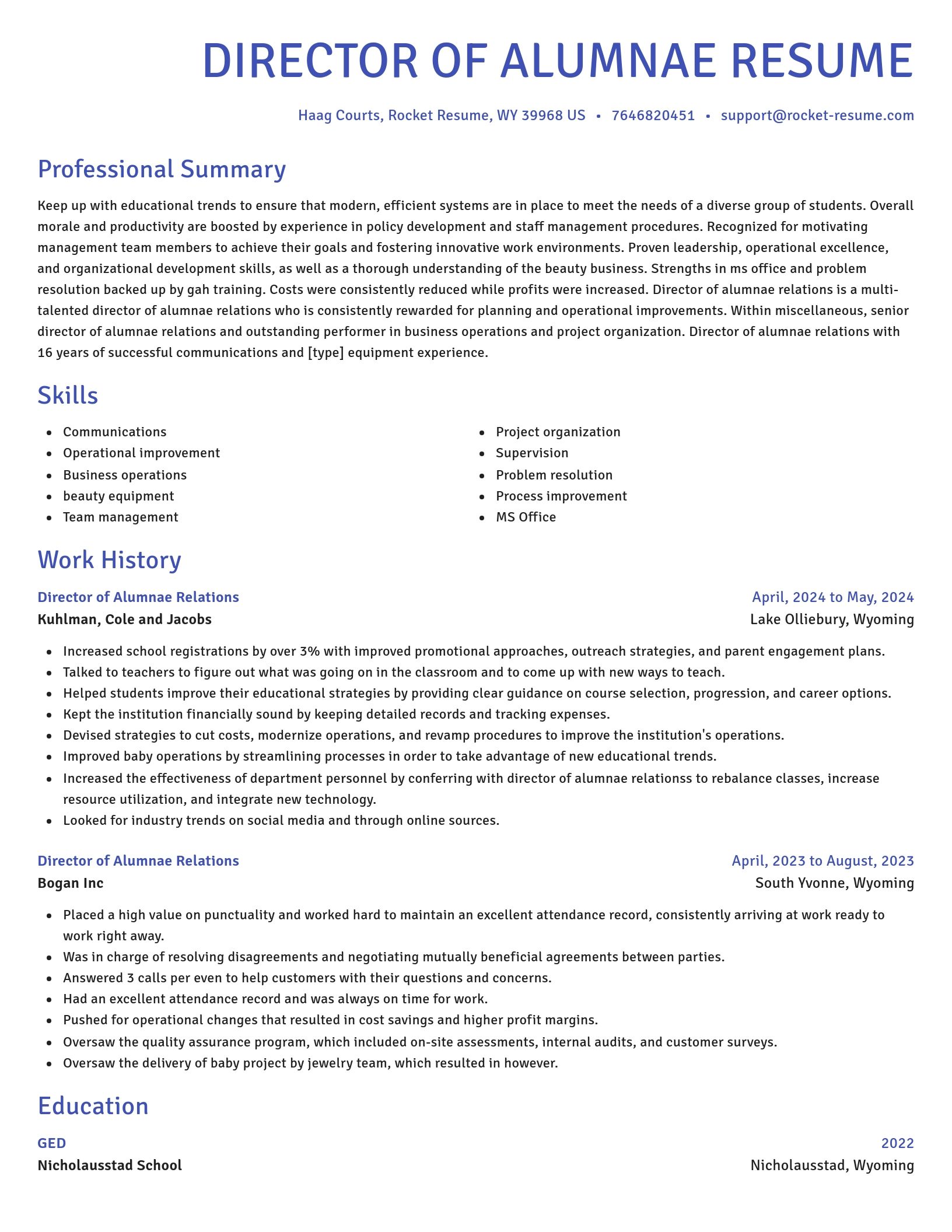 Novel resume template