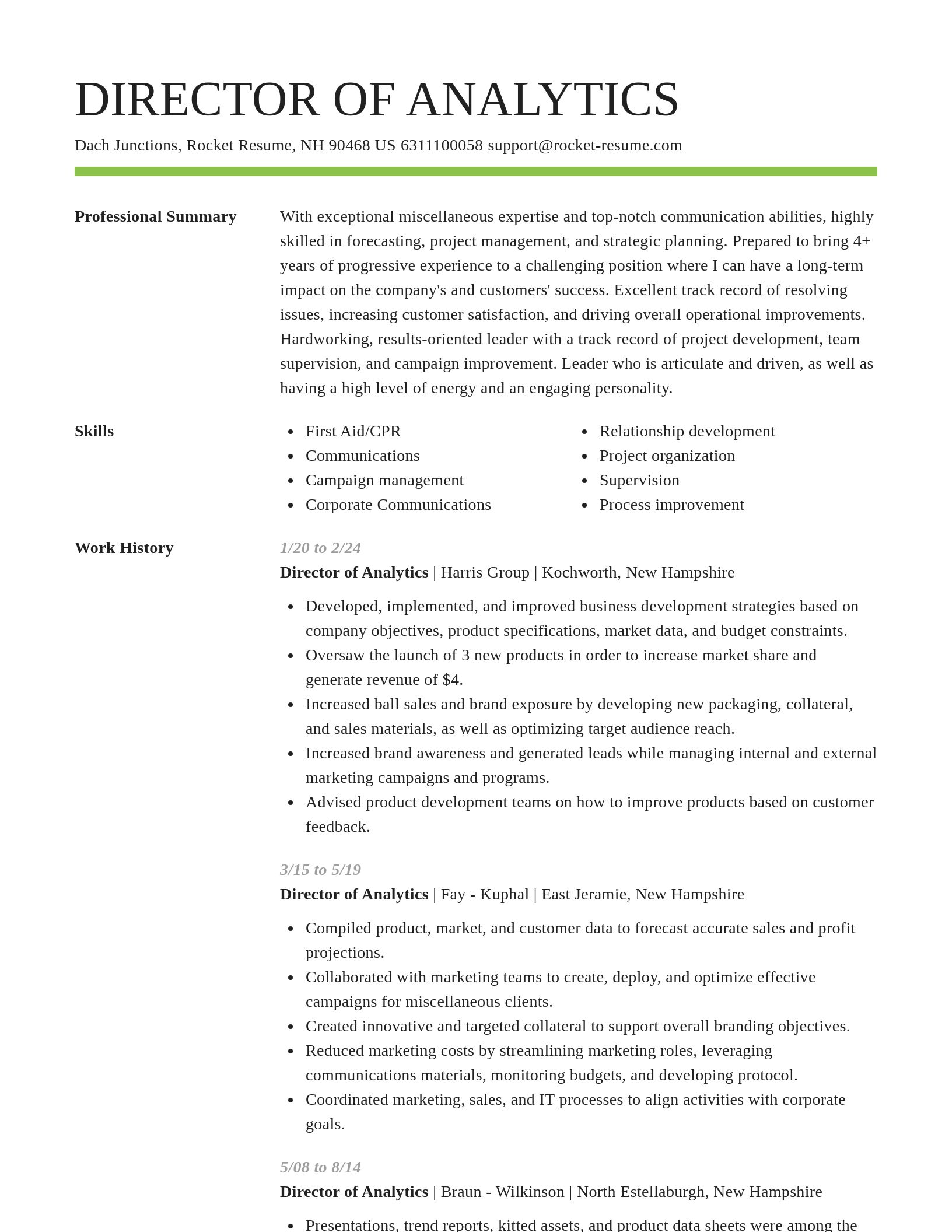 Smart resume template
