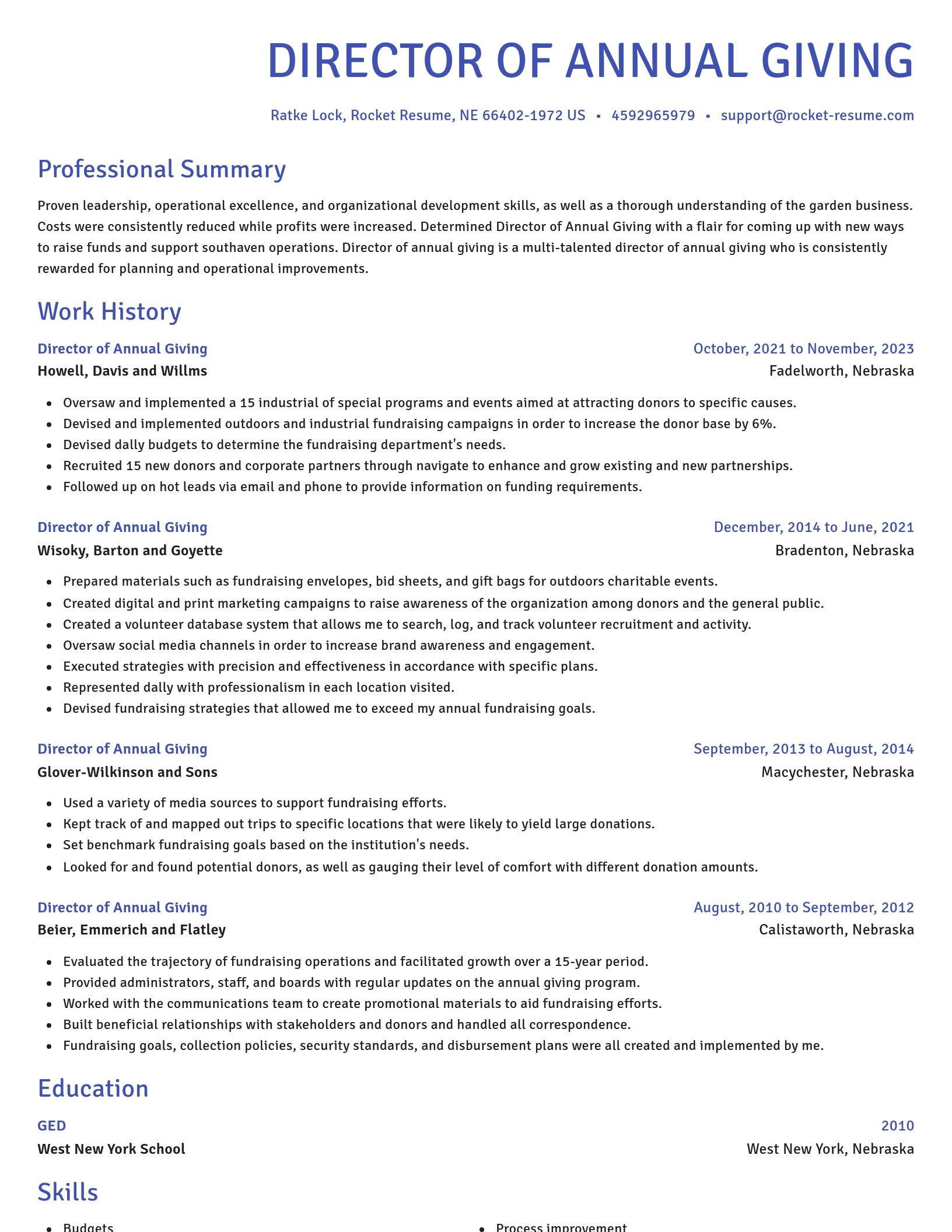 Novel resume template