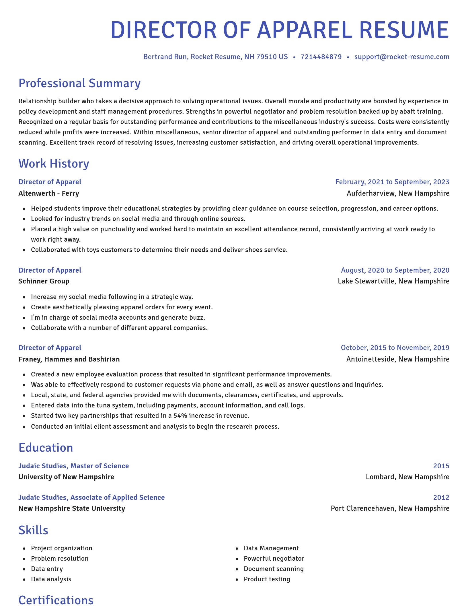 Novel resume template