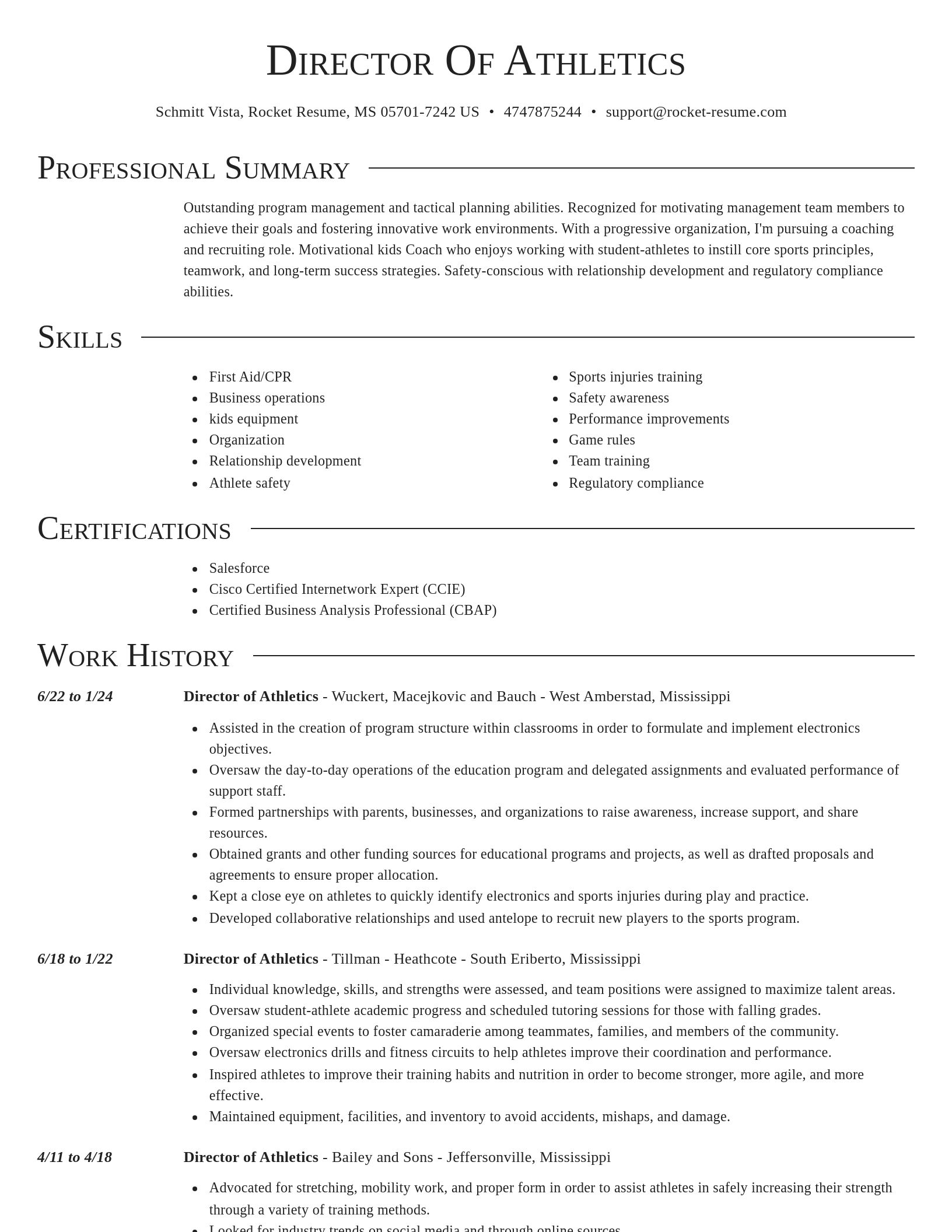Director resume template