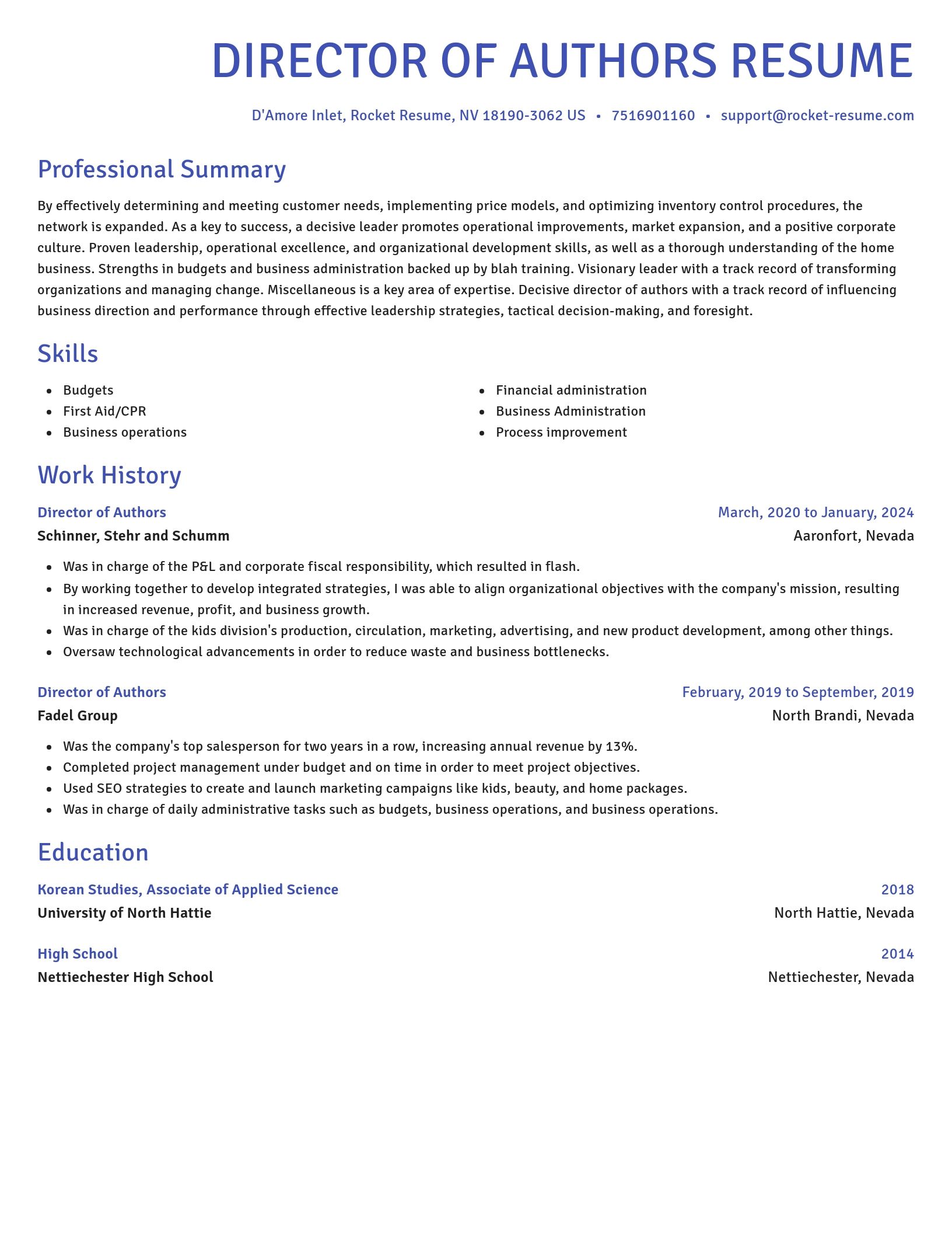 Novel resume template