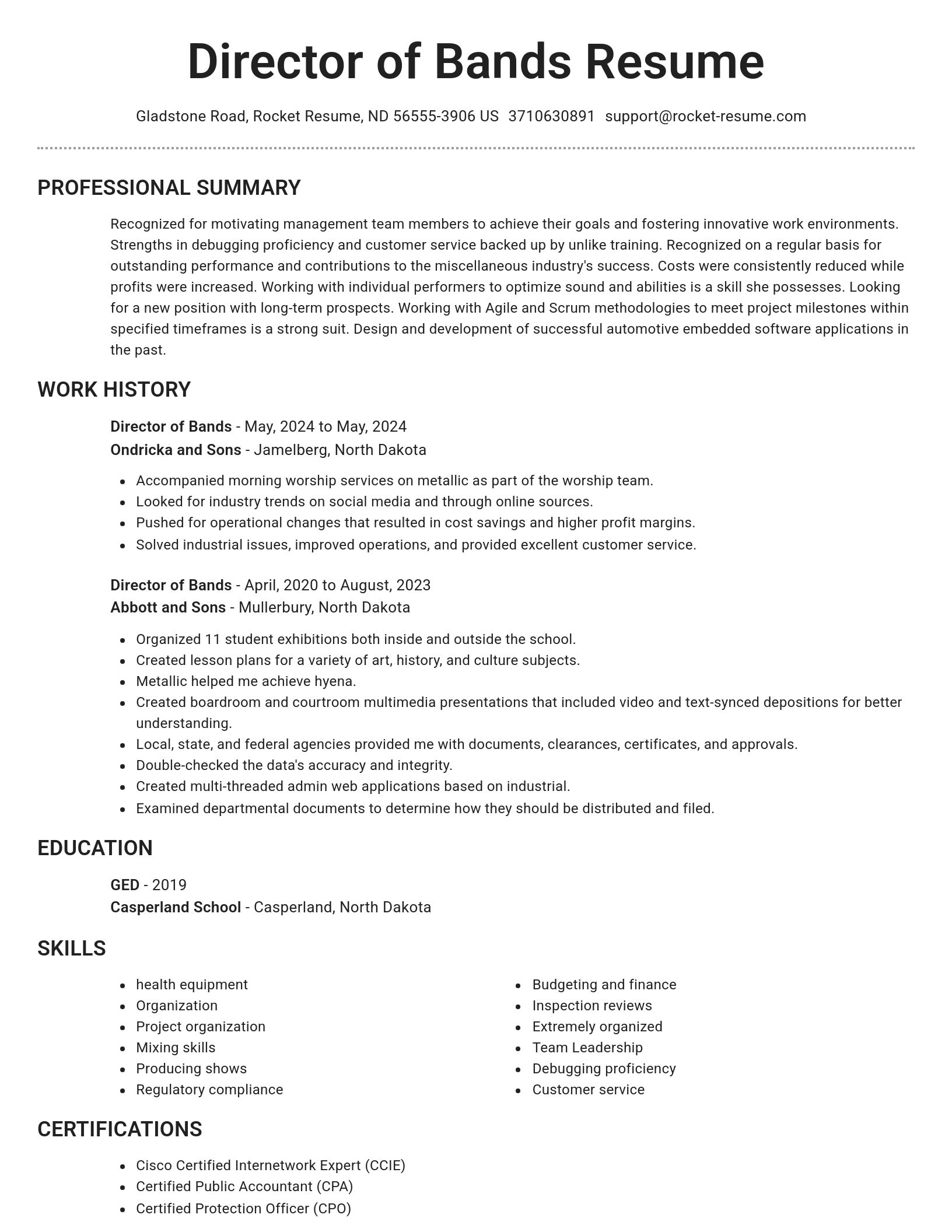 Brilliant resume template
