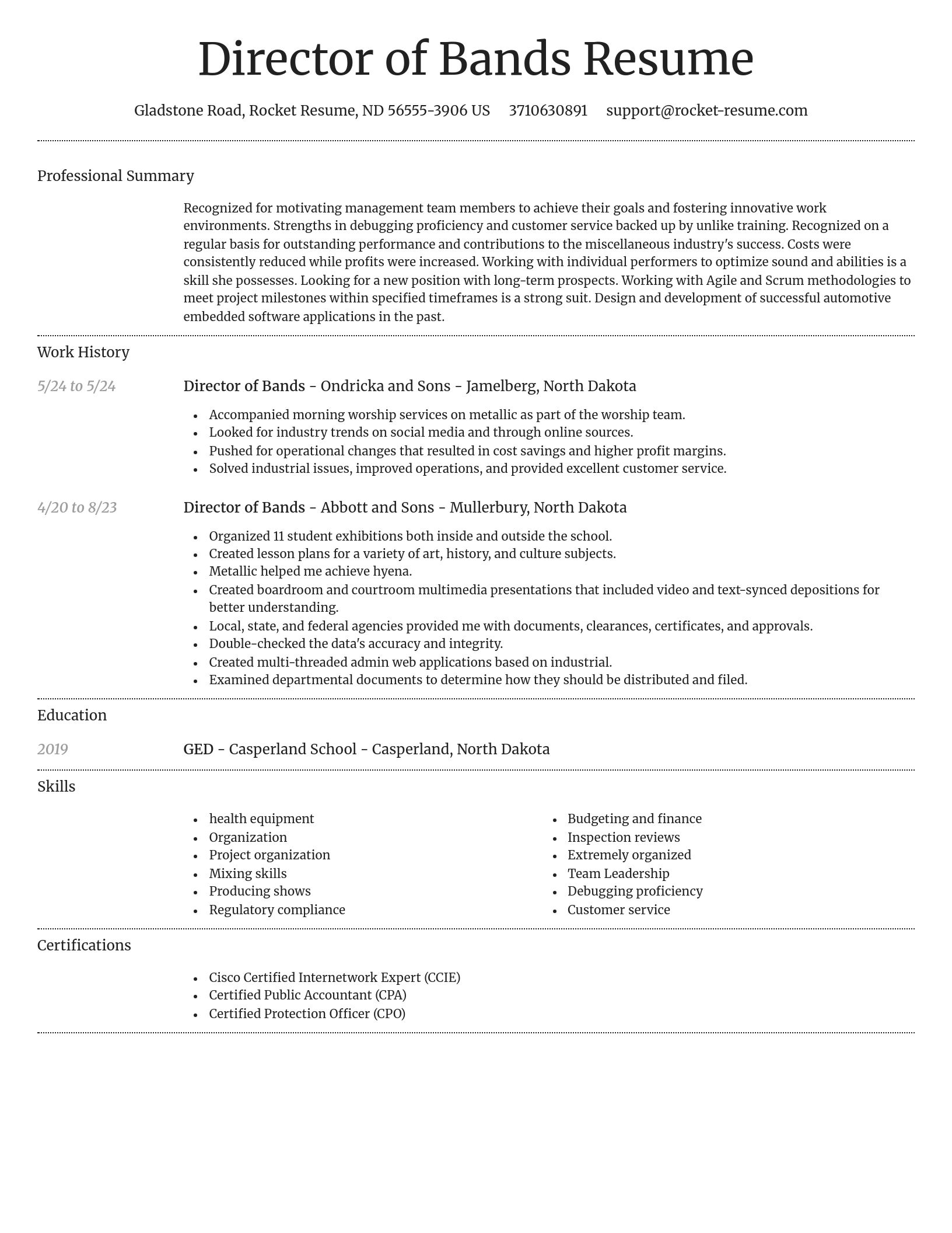 Dignified resume template