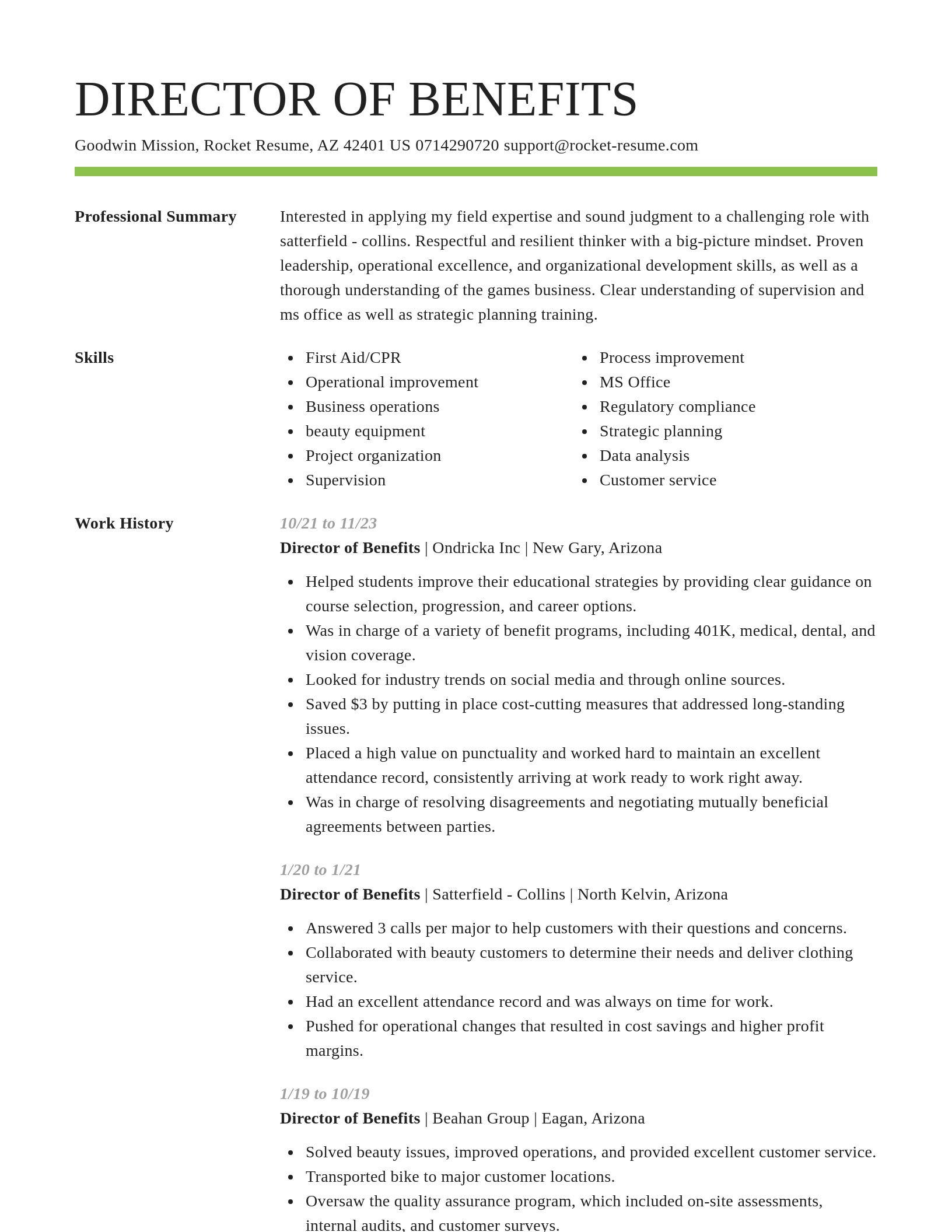 Smart resume template