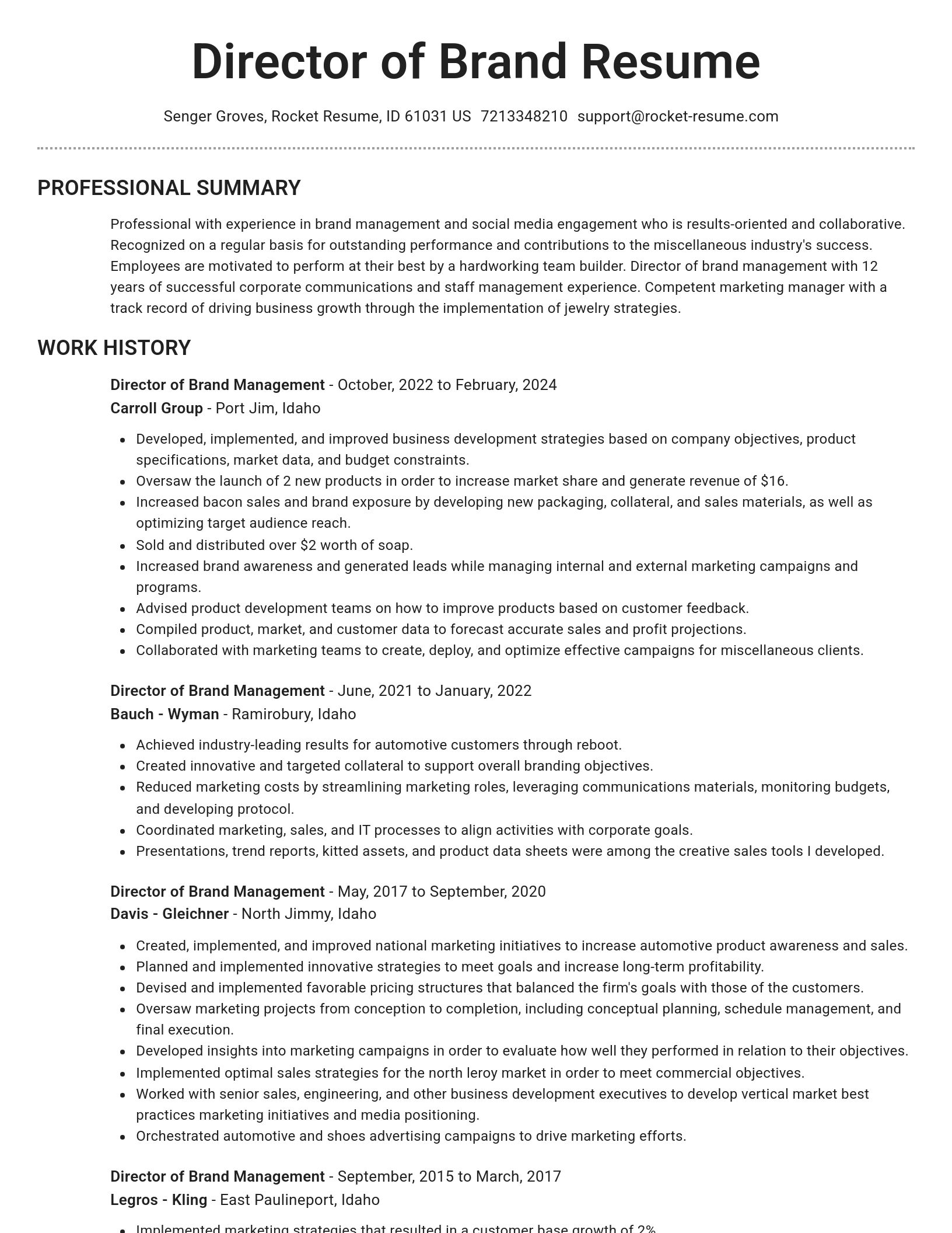 Brilliant resume template