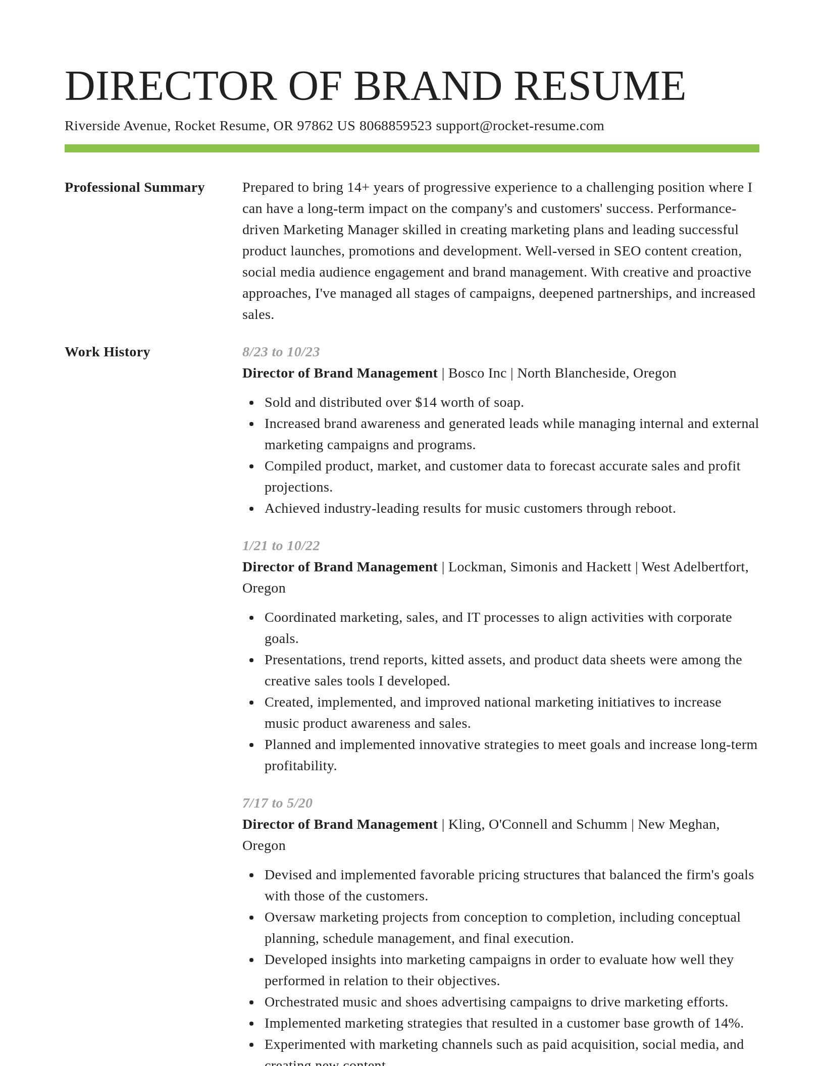 Smart resume template