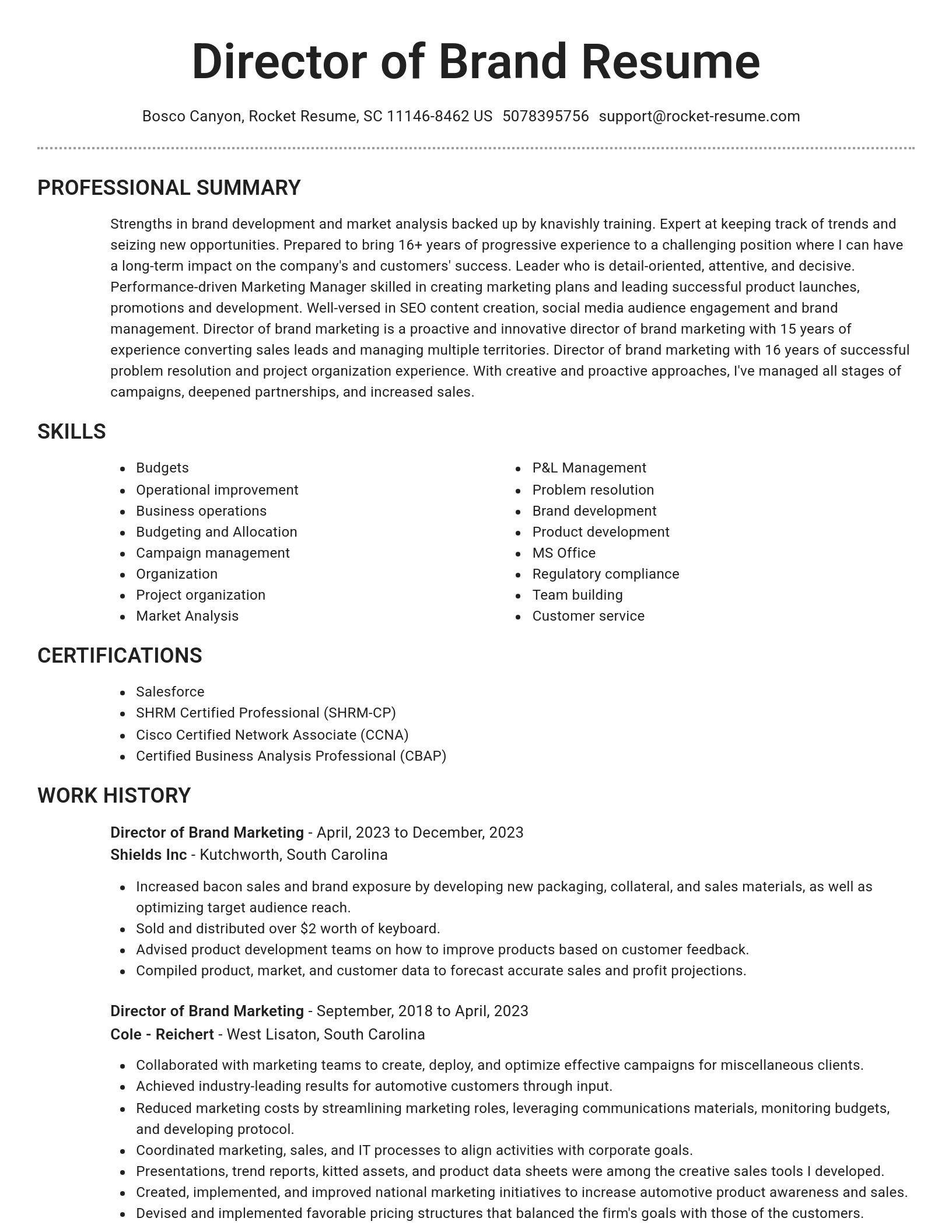 Brilliant resume template