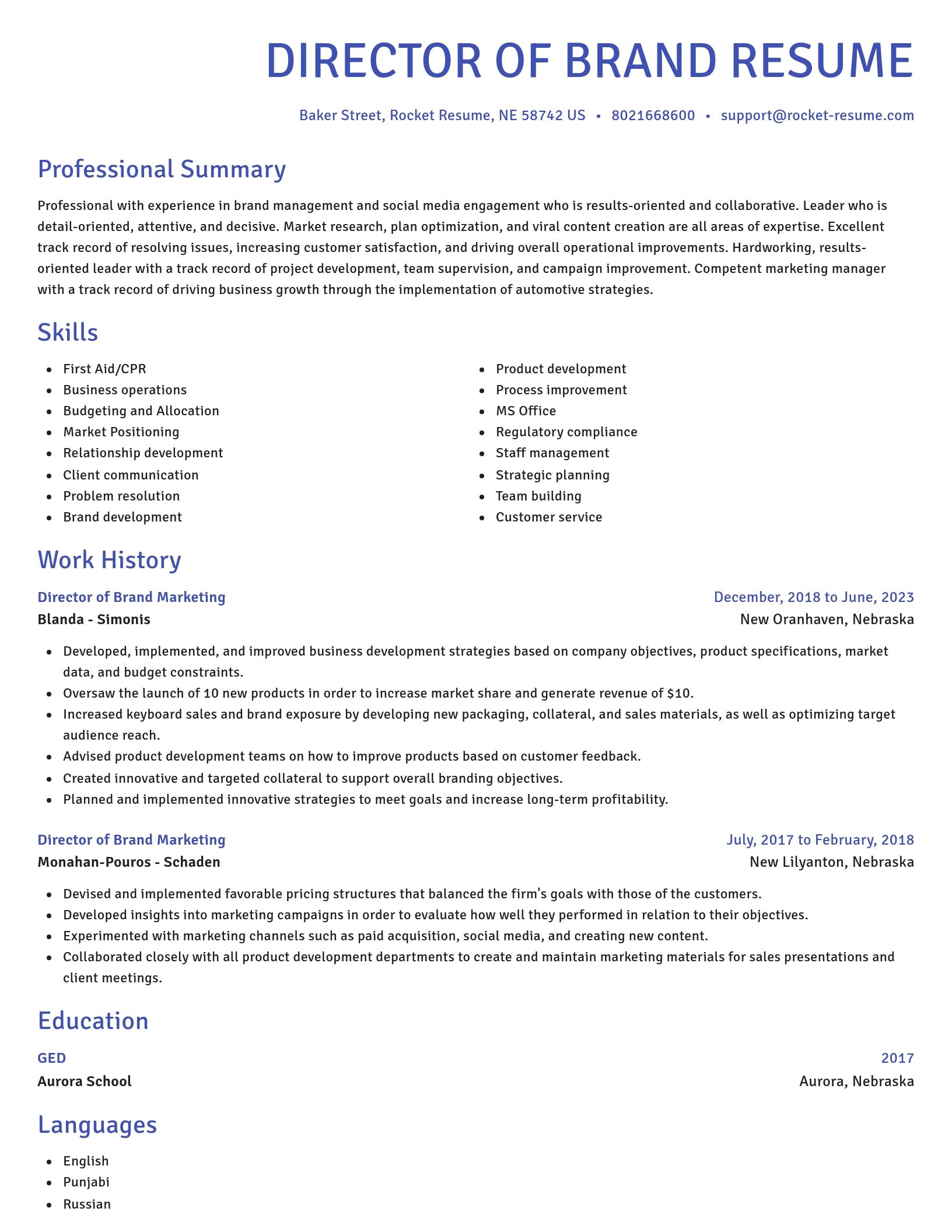 Novel resume template