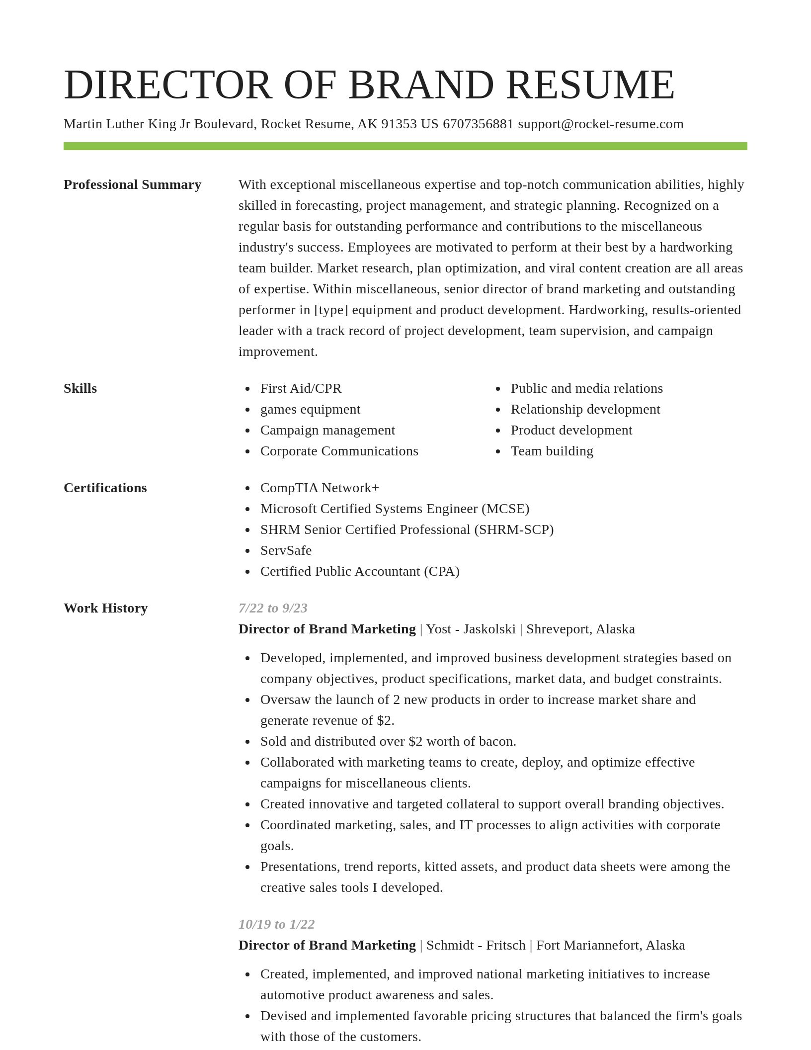 Smart resume template