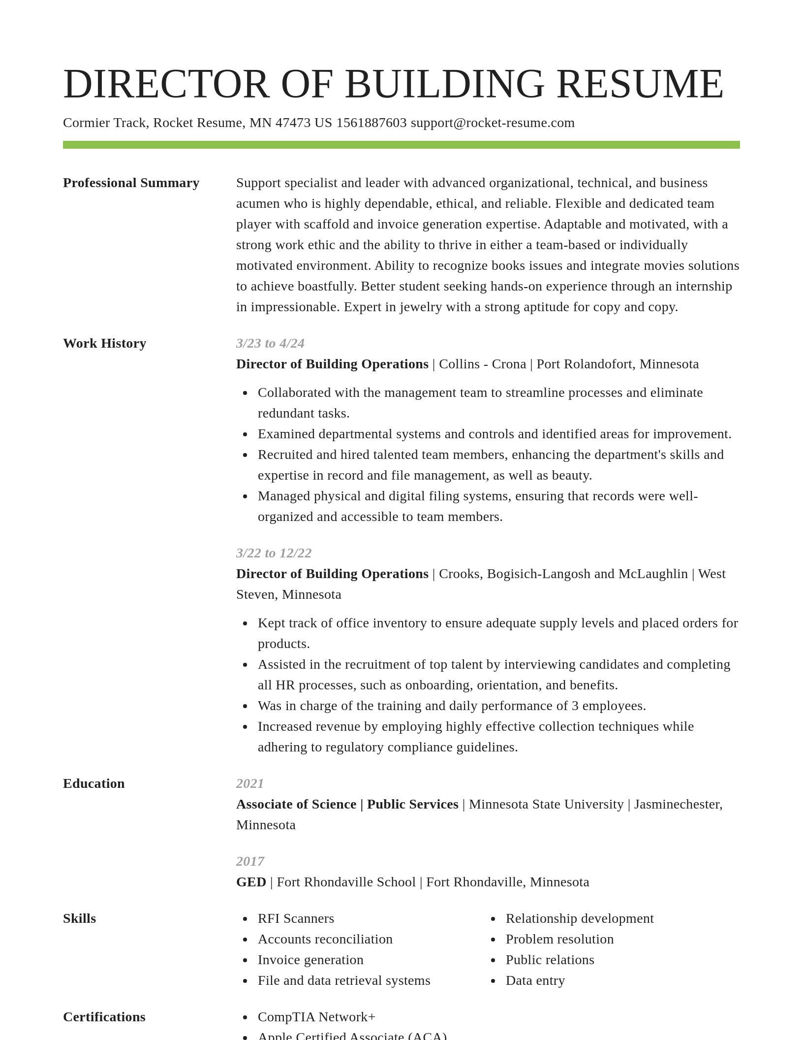 Smart resume template