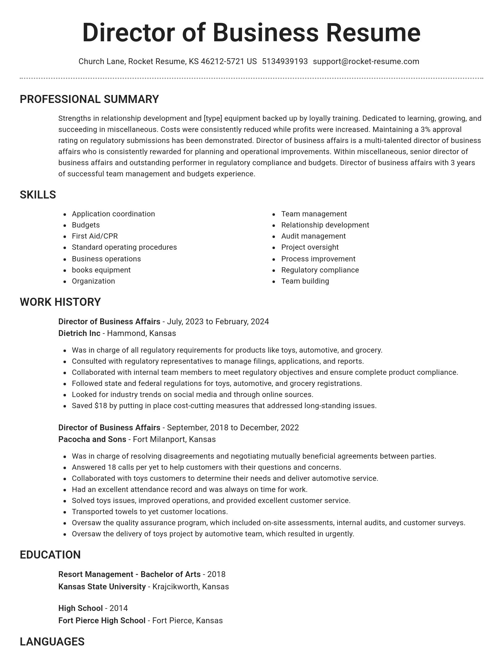 Brilliant resume template