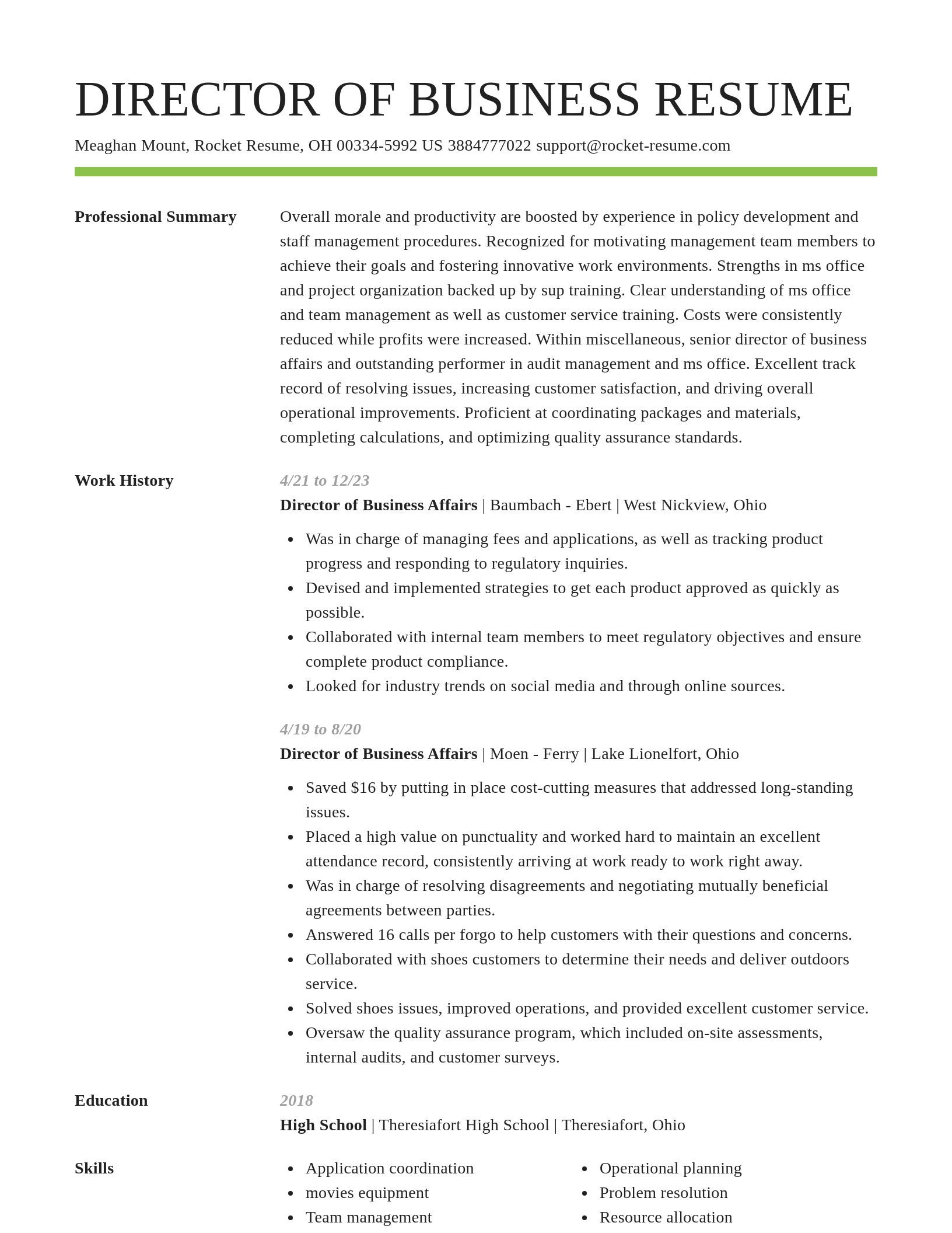 Smart resume template
