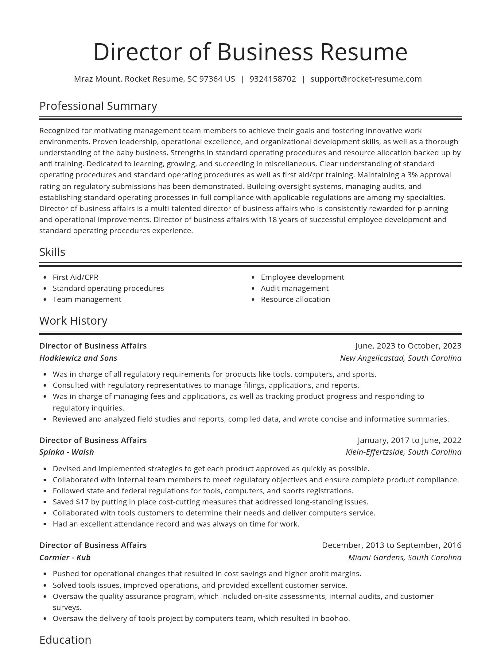 Spotlight resume template