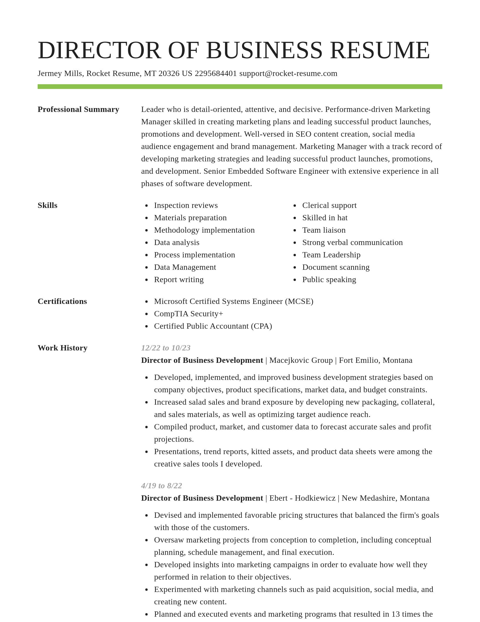 Smart resume template