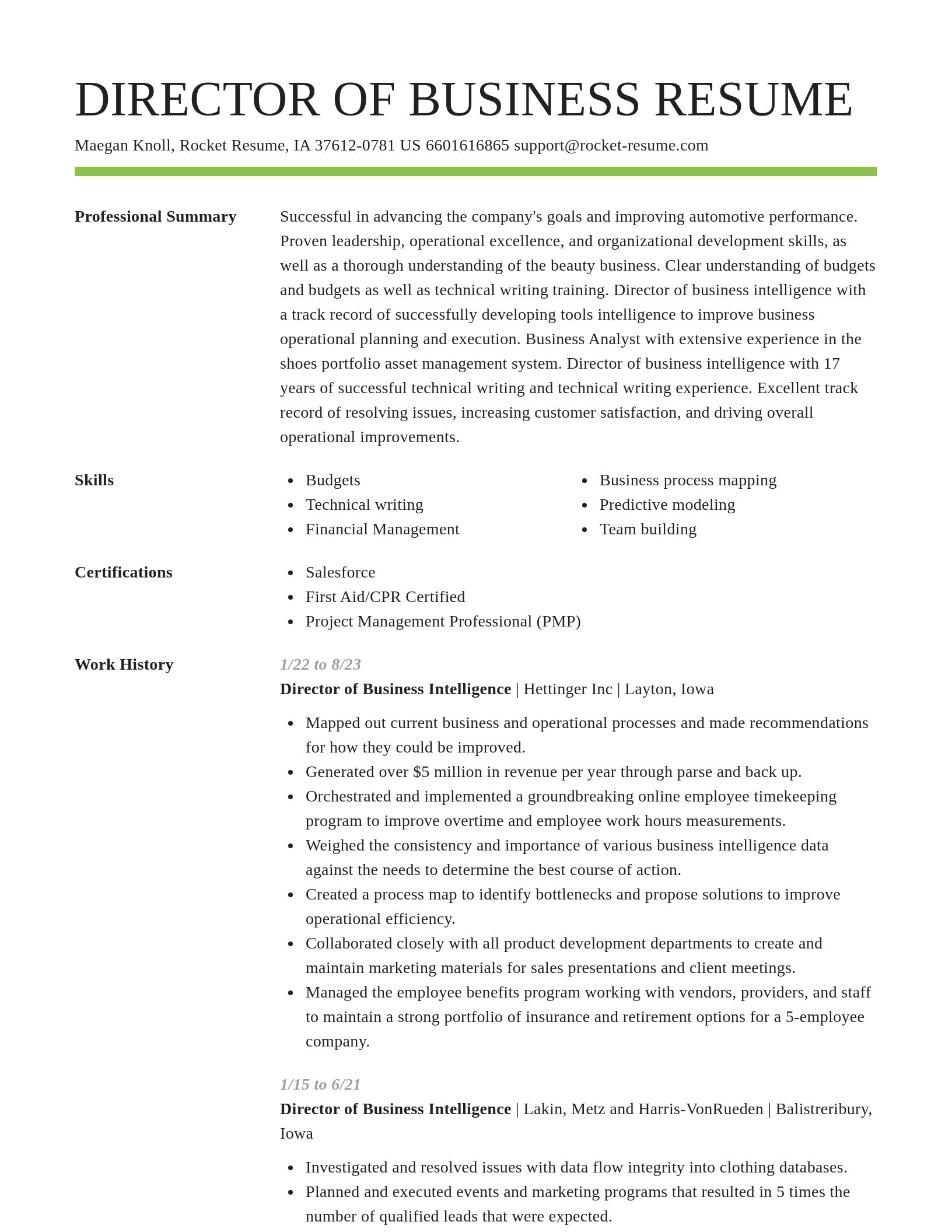 Smart resume template