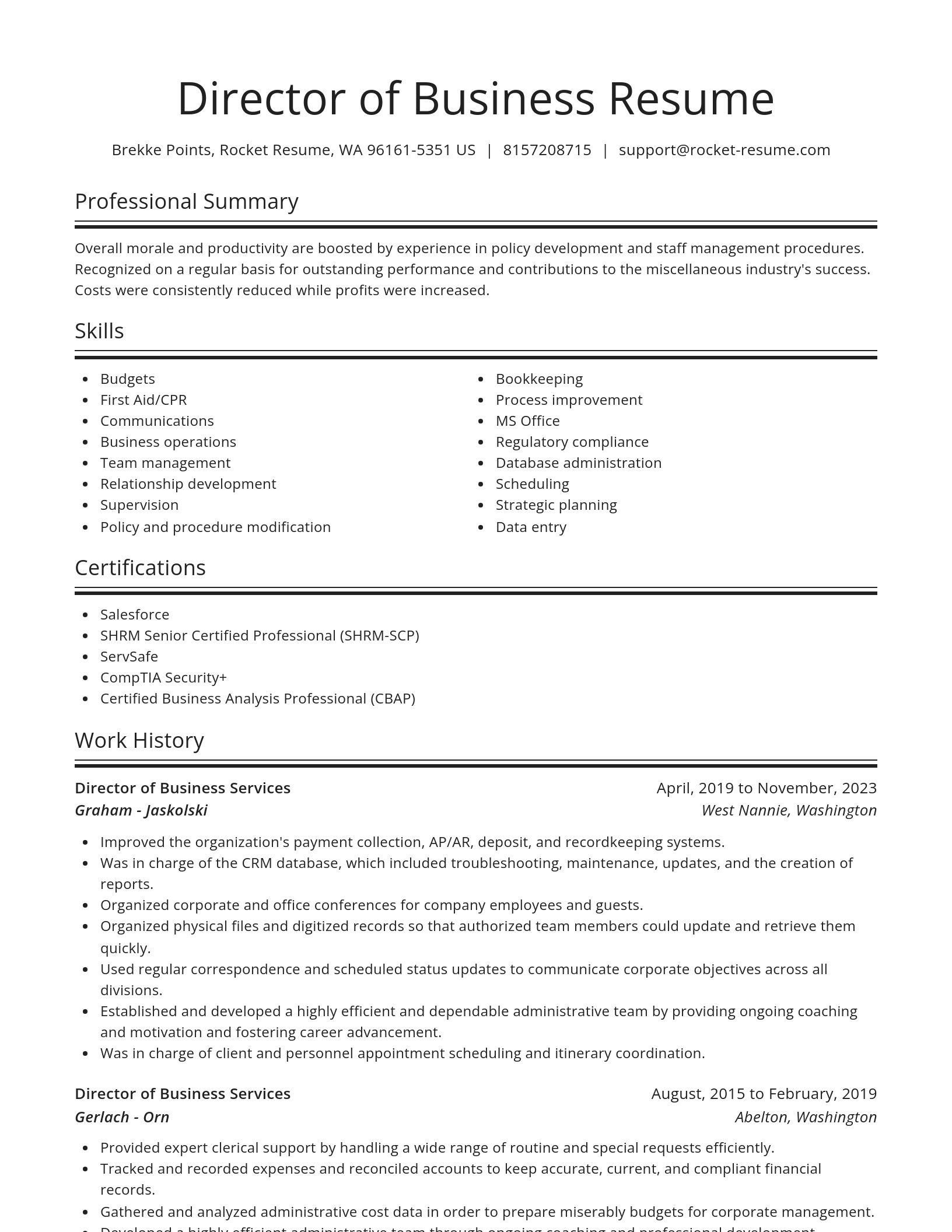 Spotlight resume template
