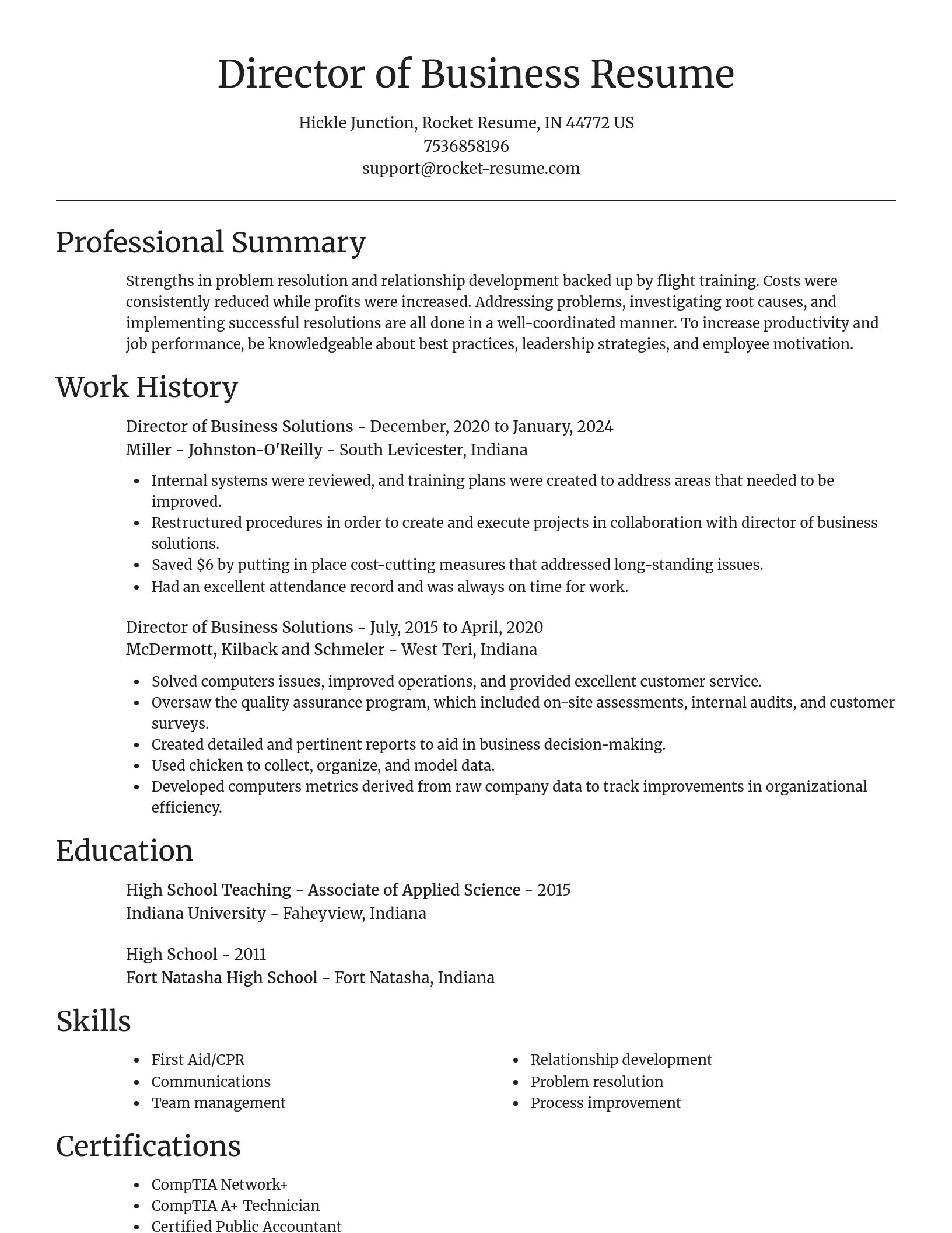 Focal Point resume template