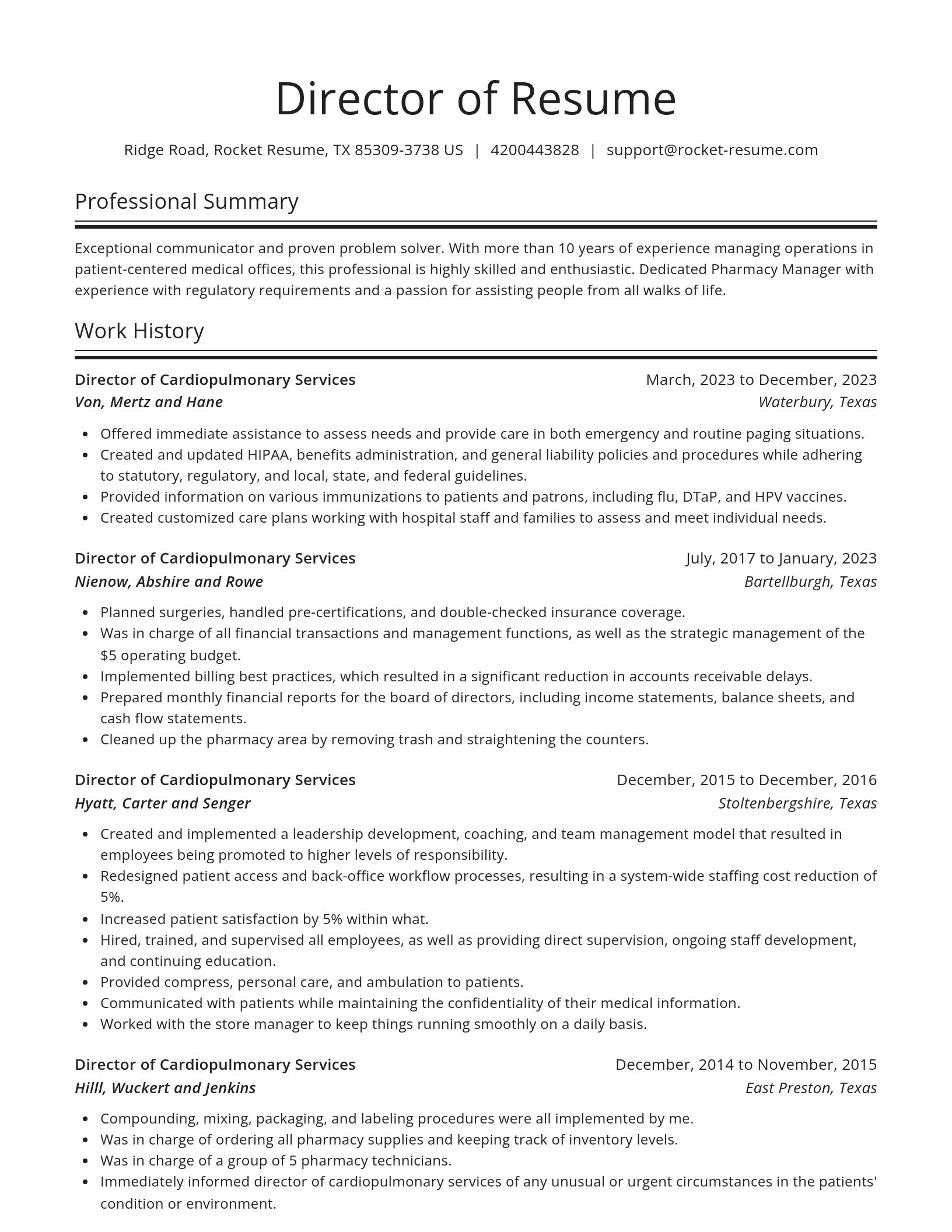 Spotlight resume template