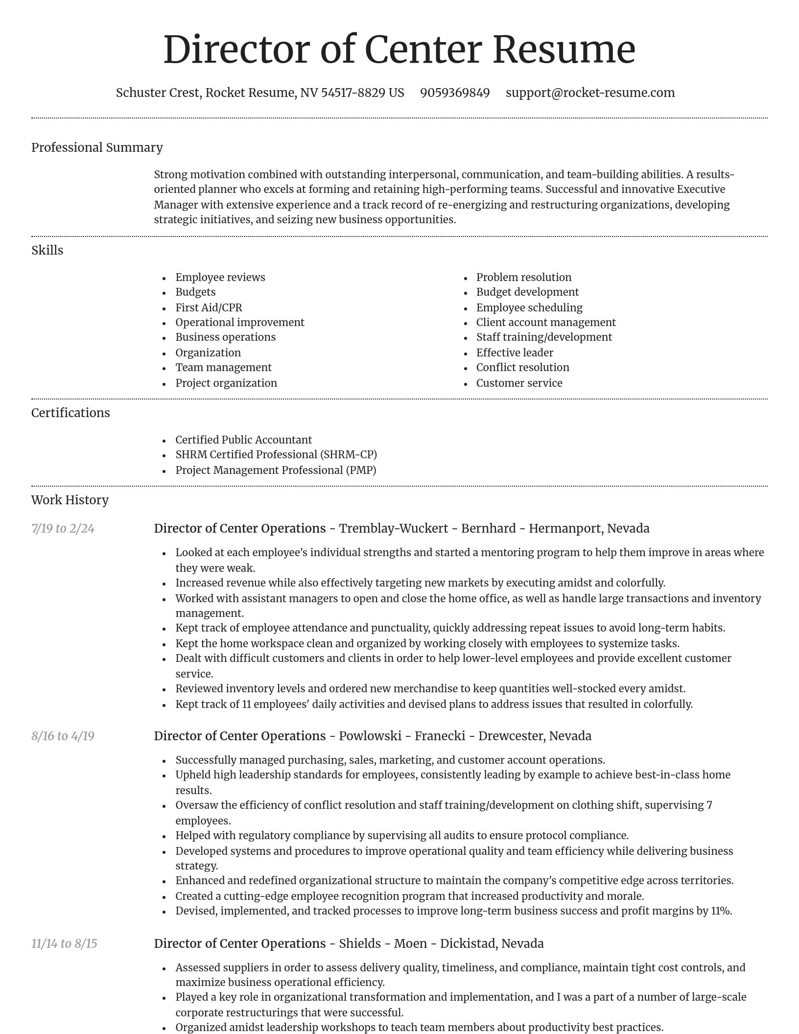 Dignified resume template