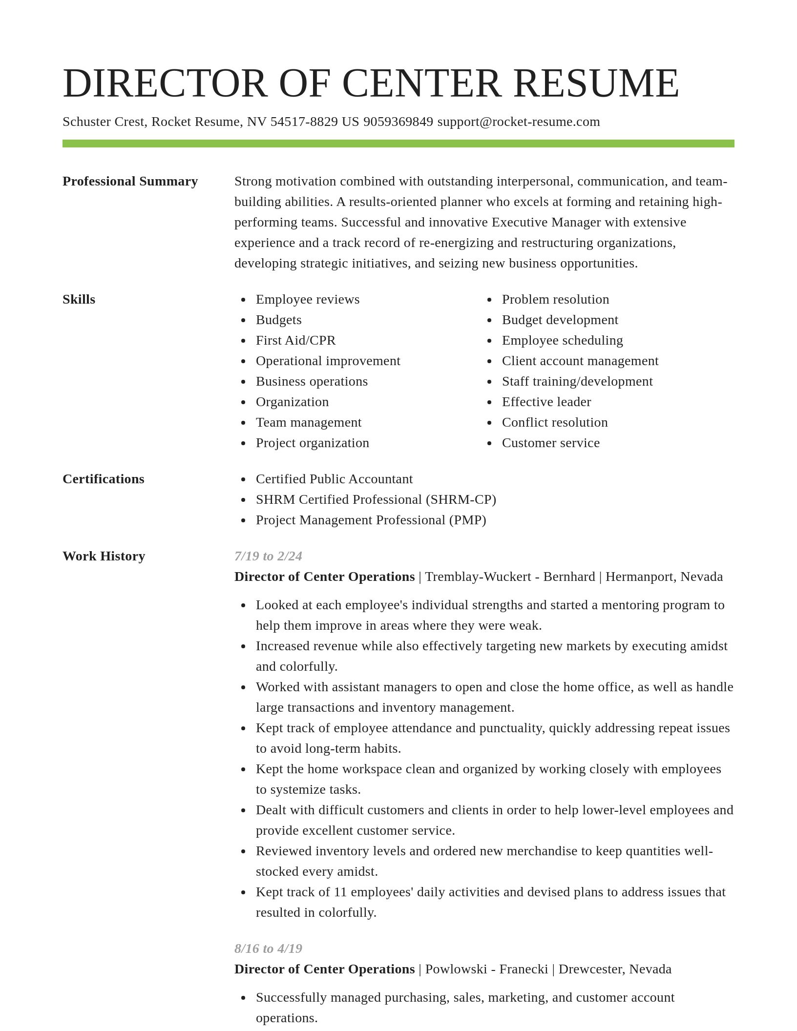 Smart resume template