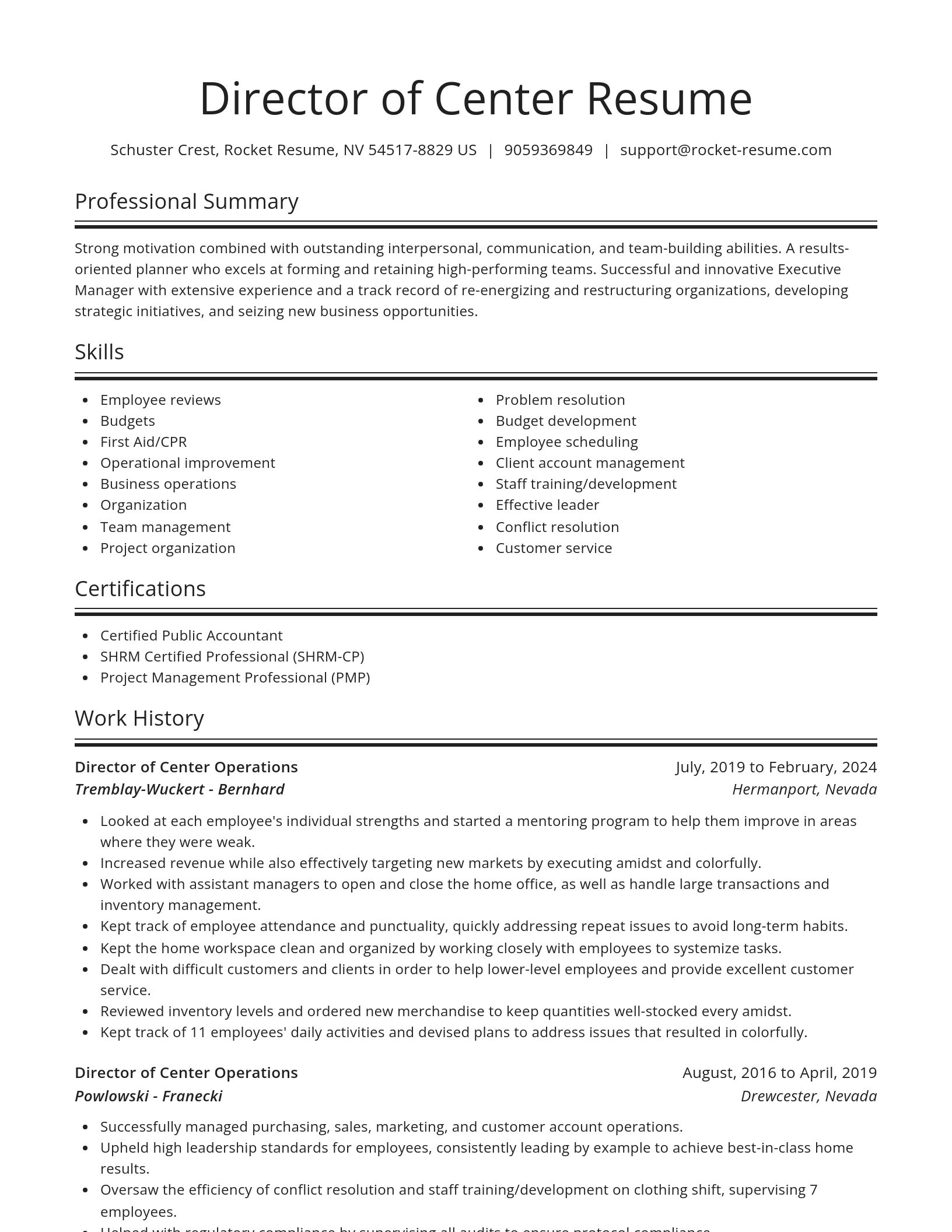 Spotlight resume template
