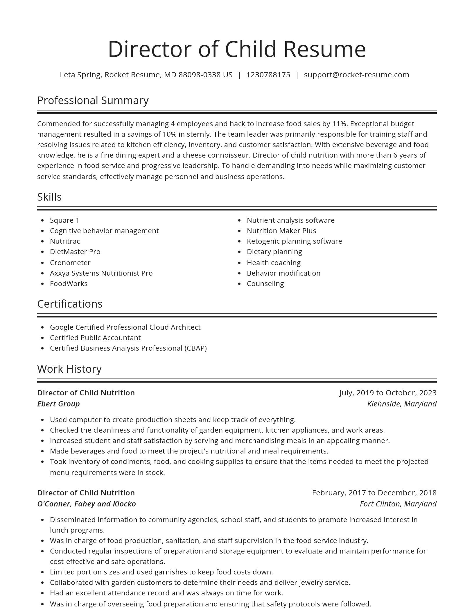 Spotlight resume template