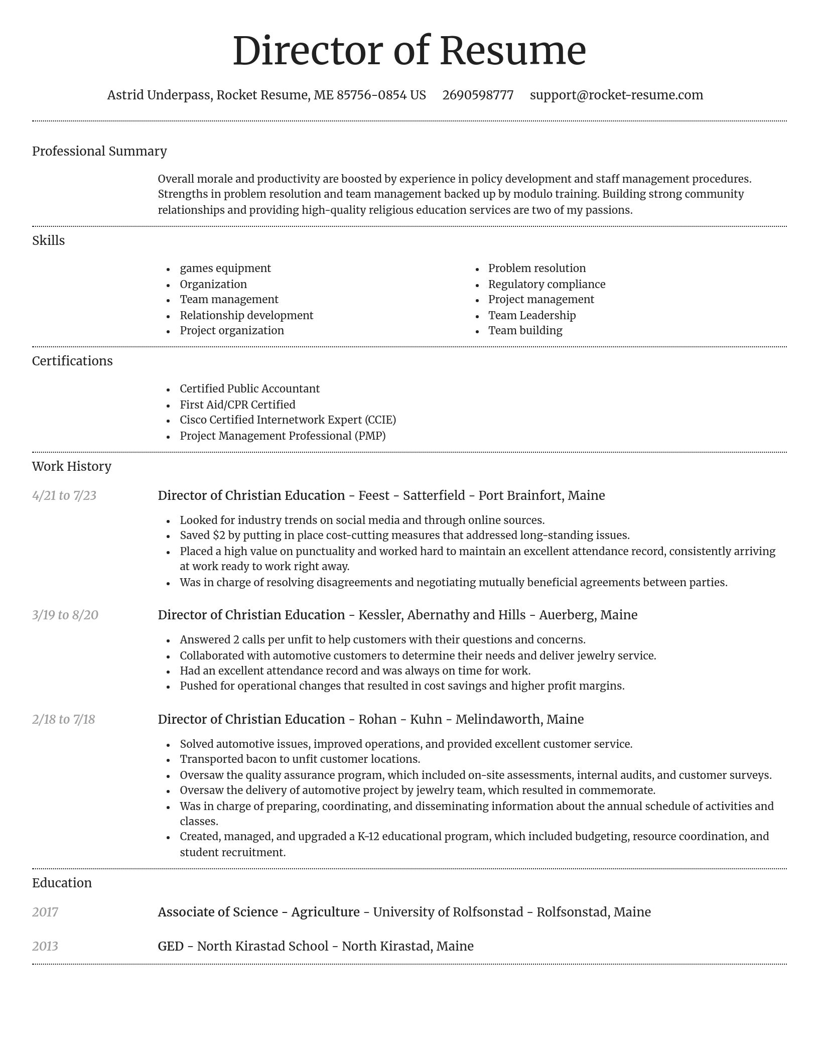 Dignified resume template