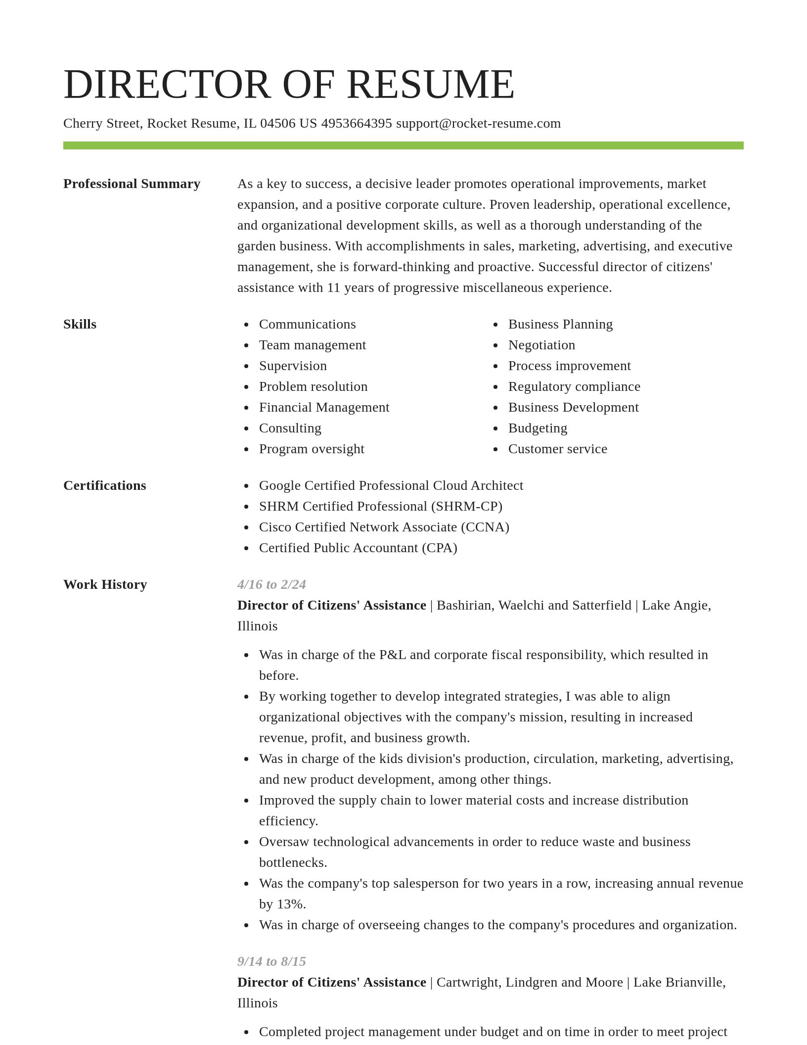 Smart resume template