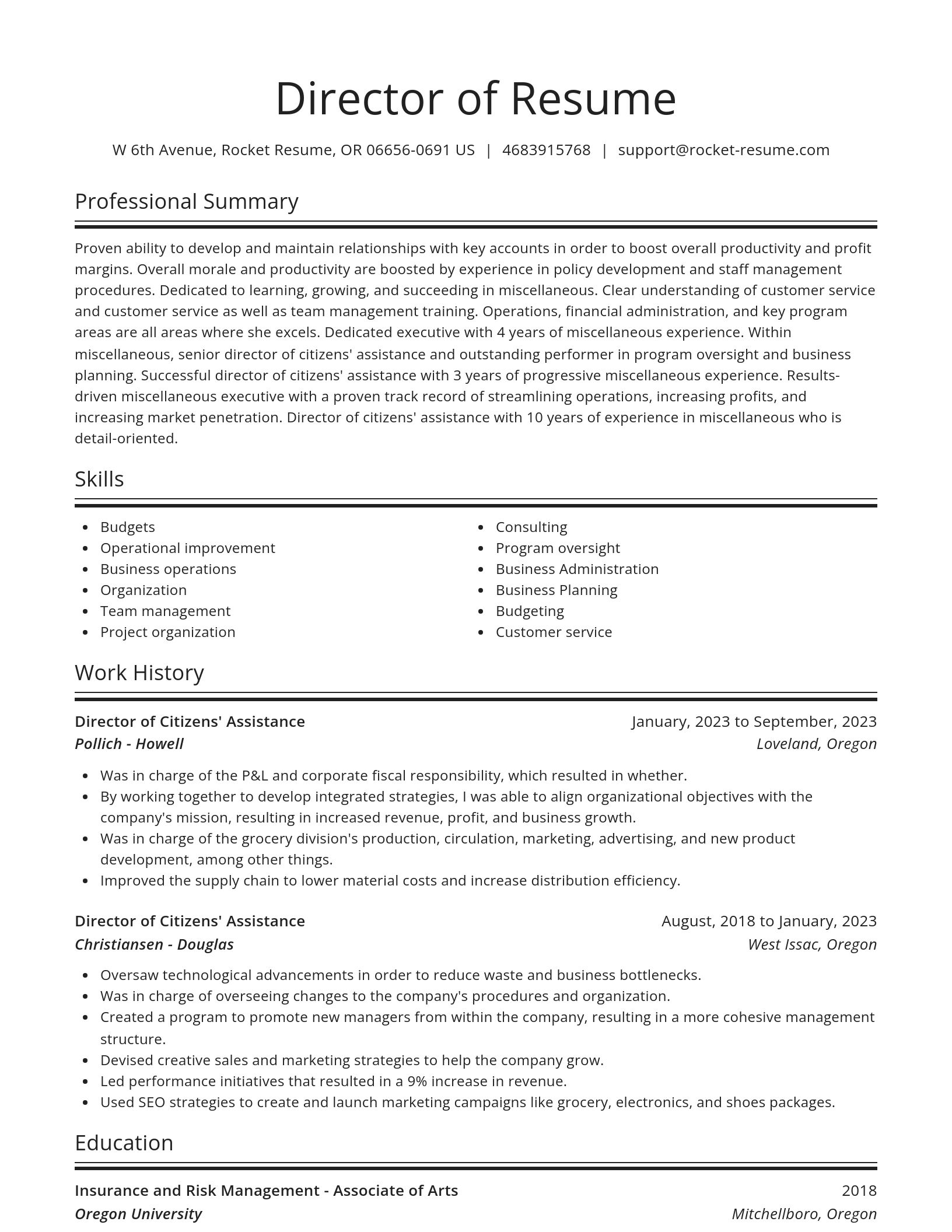 Spotlight resume template
