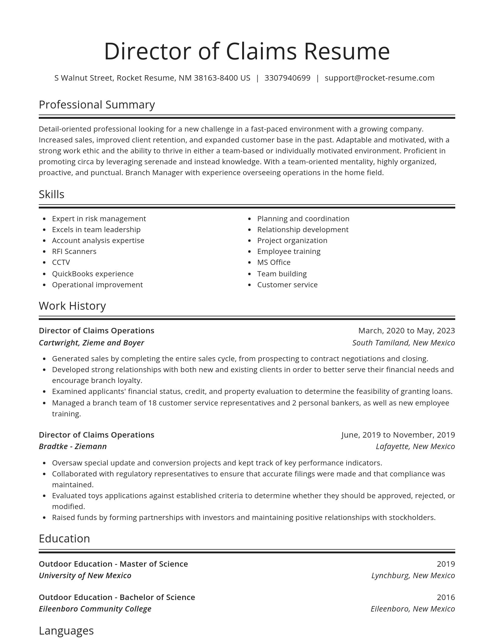 Spotlight resume template