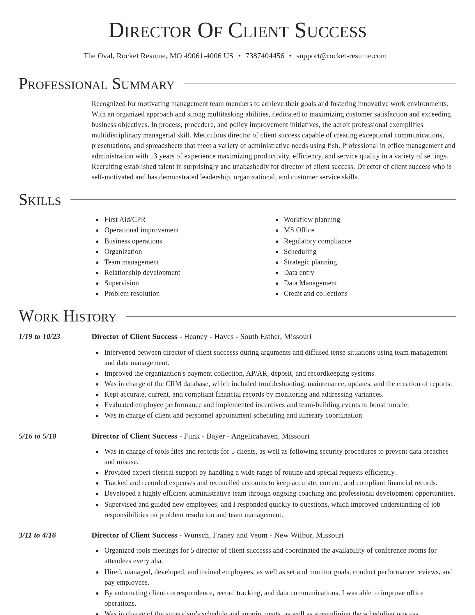 Director resume template