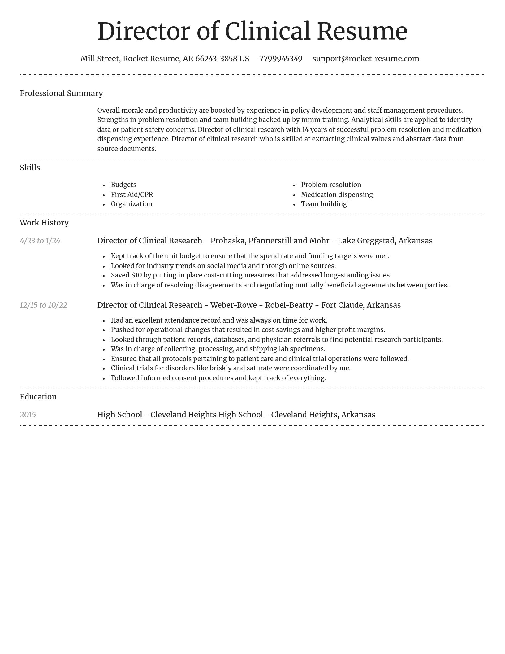 Dignified resume template