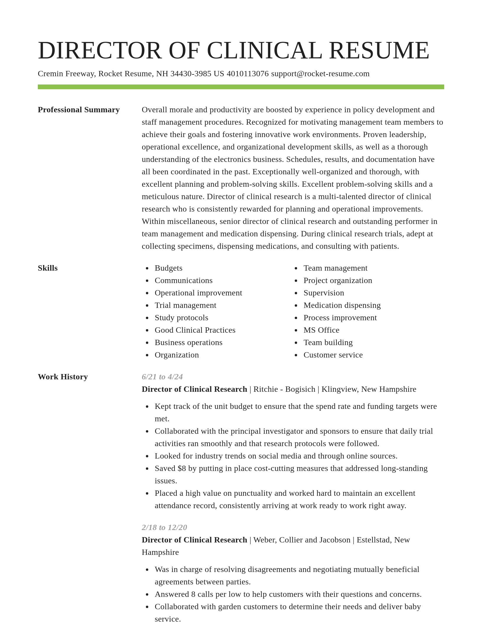 Smart resume template