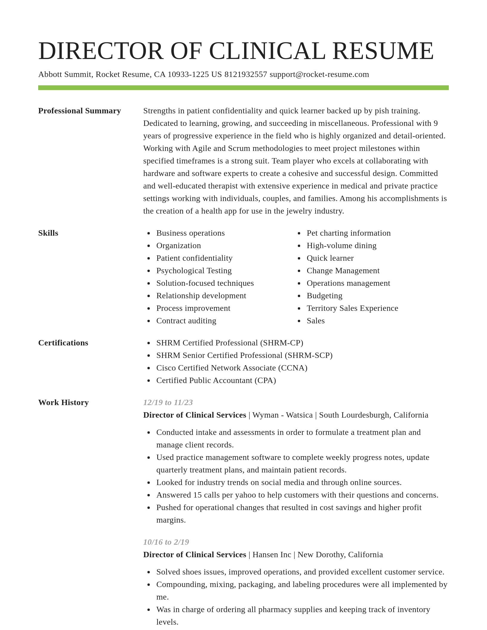 Smart resume template