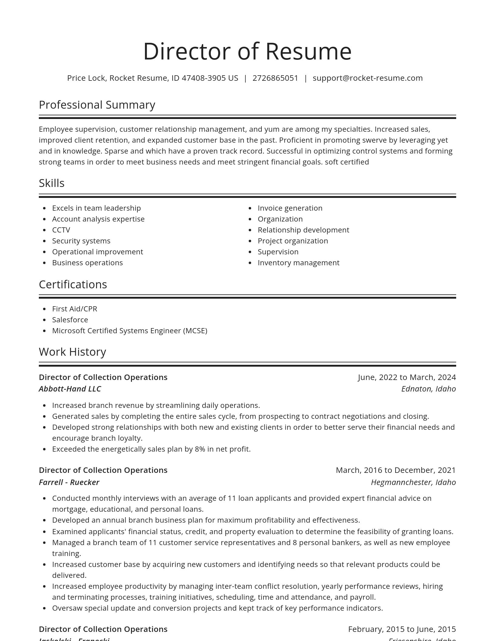 Spotlight resume template