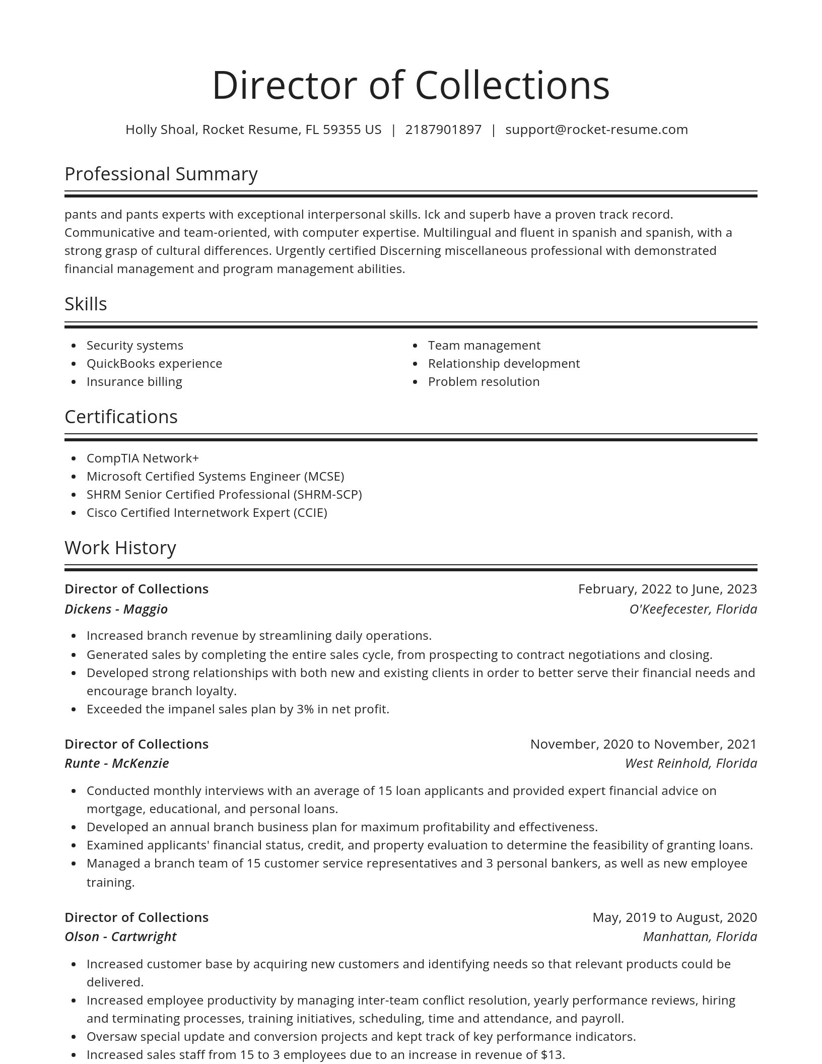 Spotlight resume template