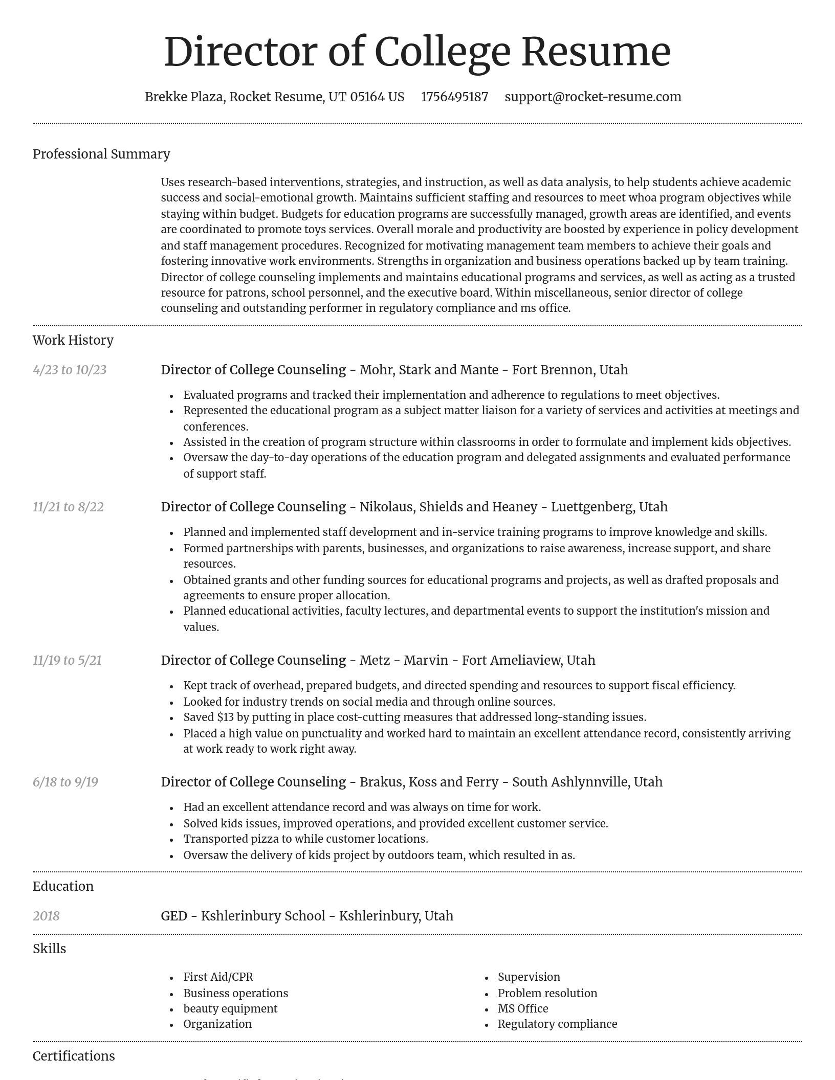 Dignified resume template