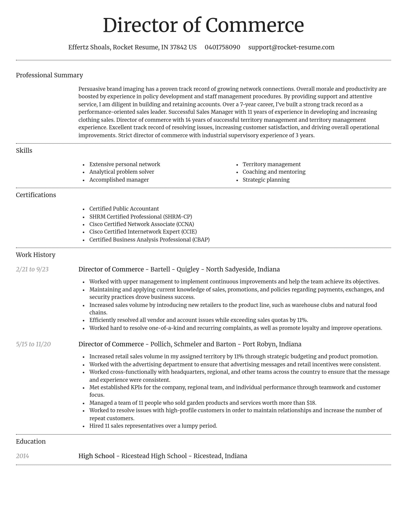 Dignified resume template