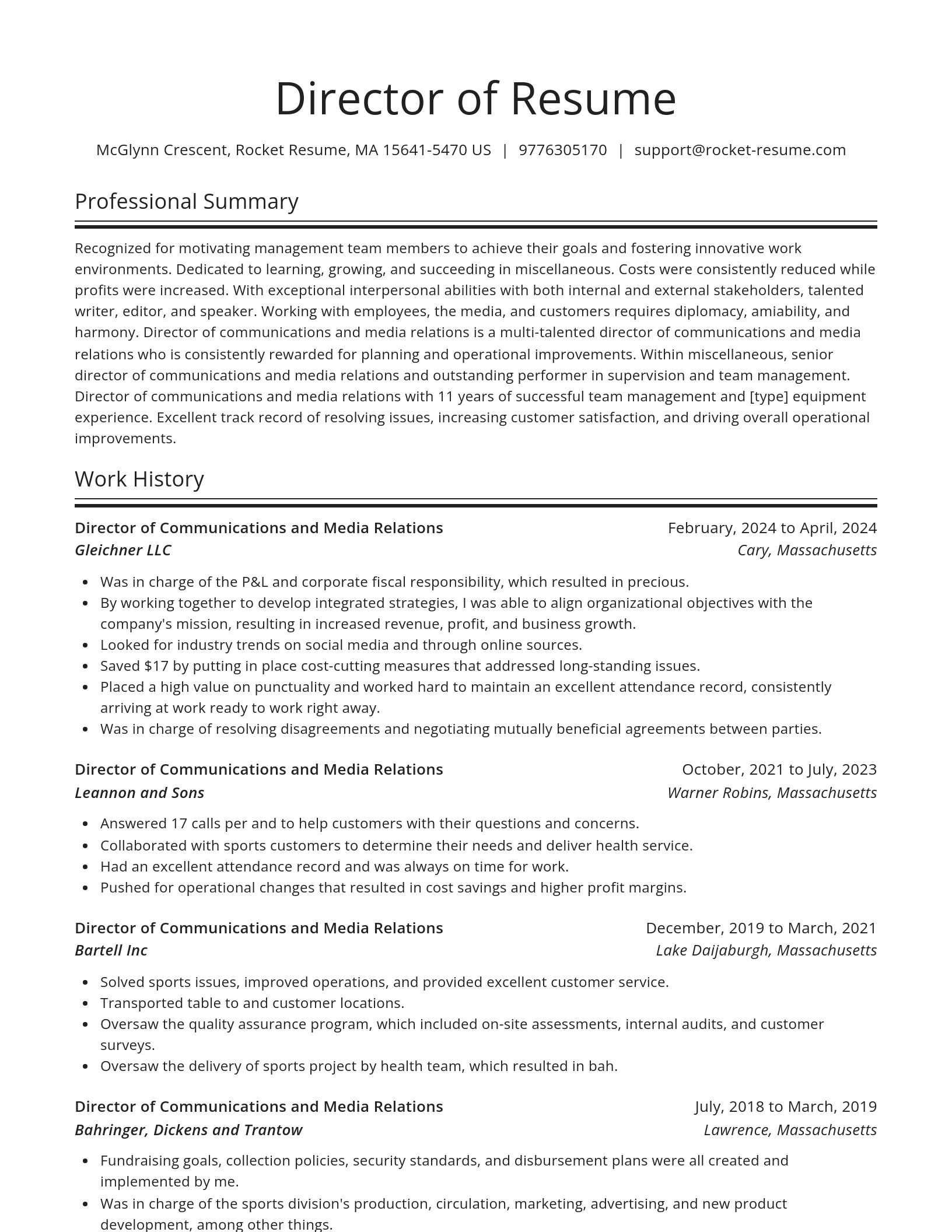 Spotlight resume template